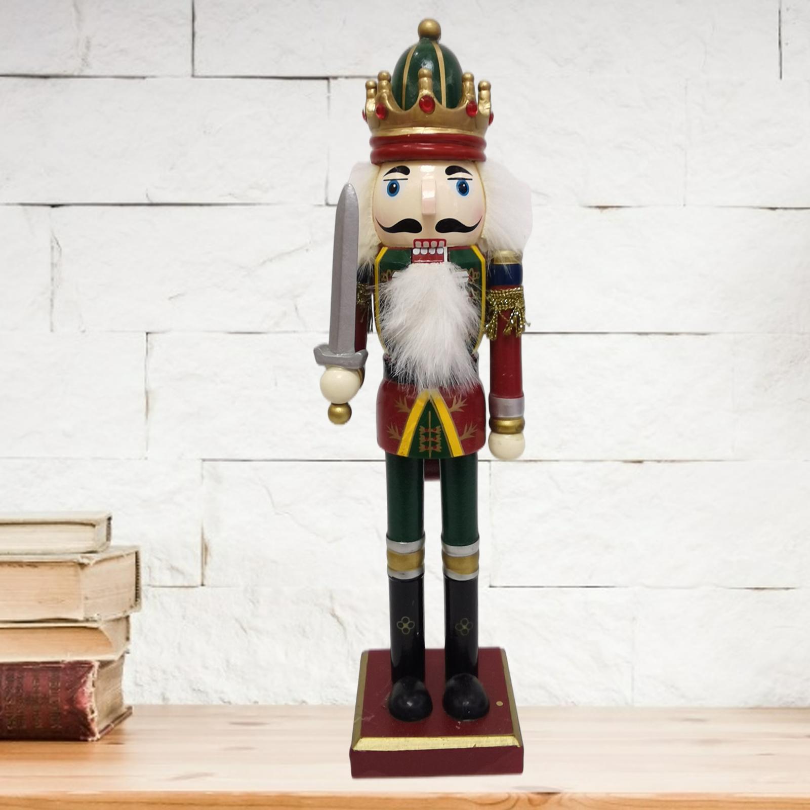 3Pcs 30cm Wooden Nutcracker Soldier Ornaments Christmas Doll Collectibles