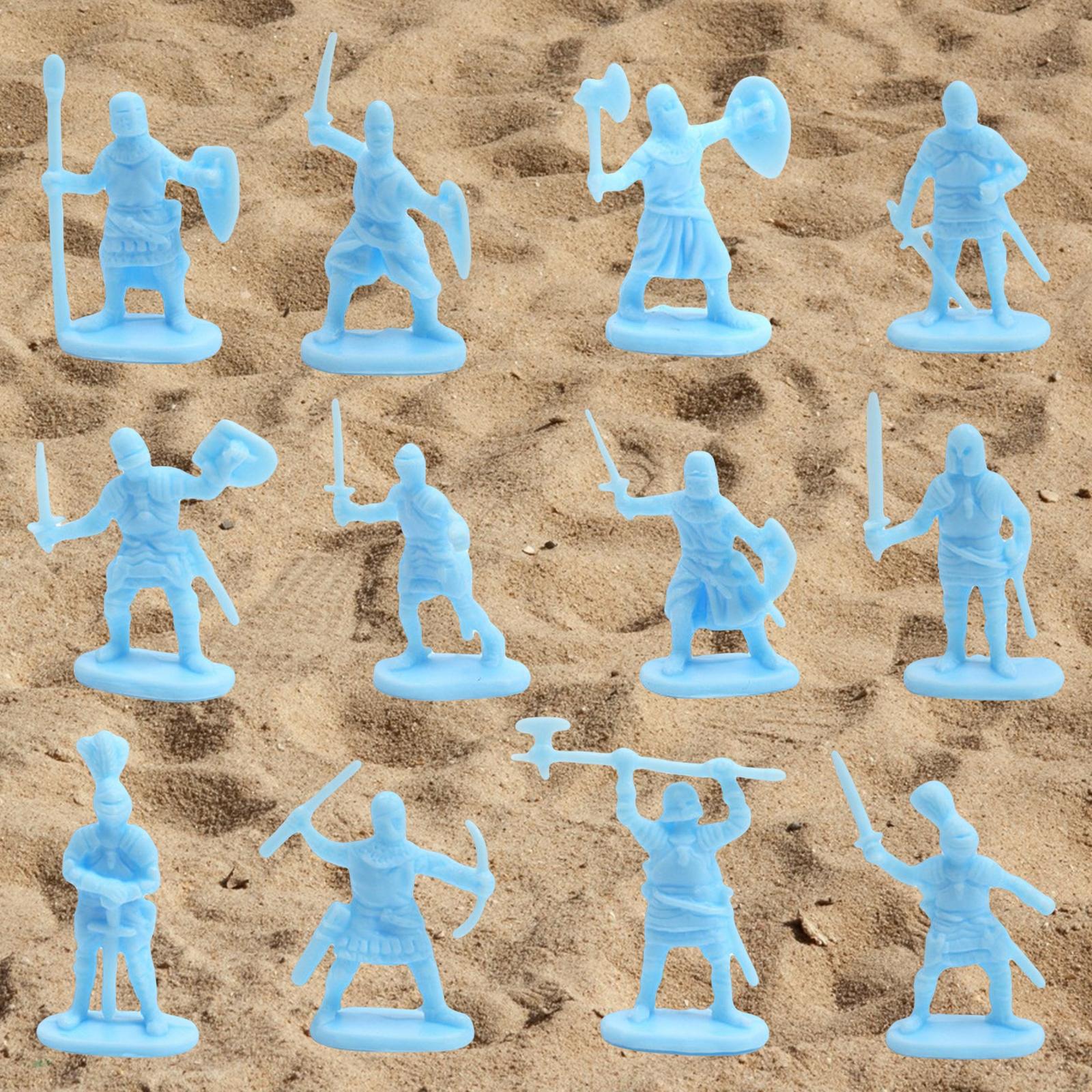 400pcs Plastic Ancient Soldier Figures Toy Creative Gifts light blue yellow