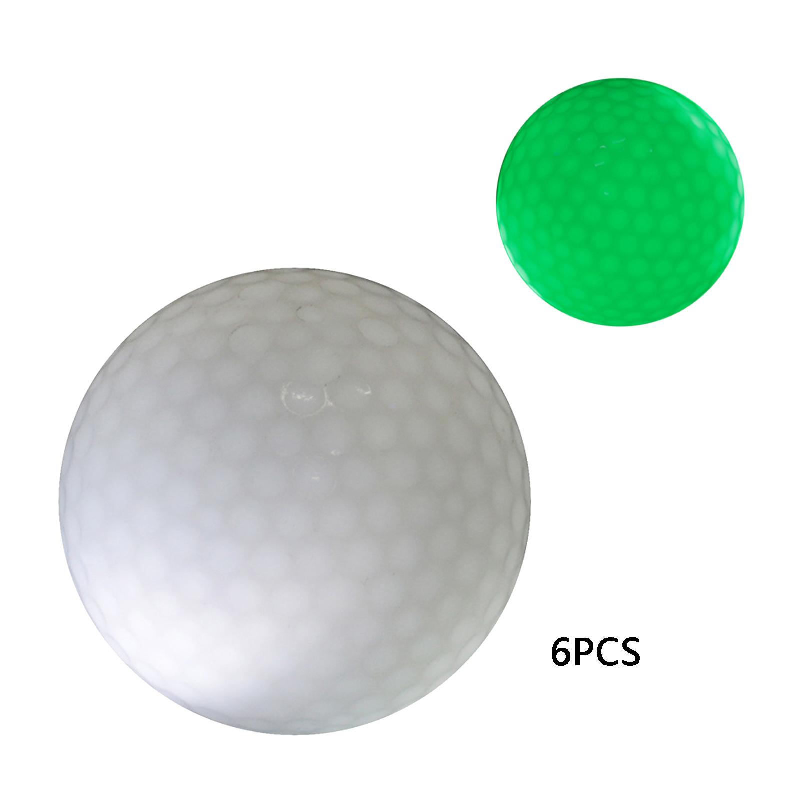 Golf Night Glow Balls Brihgter Luminous Ball 6pcs Green