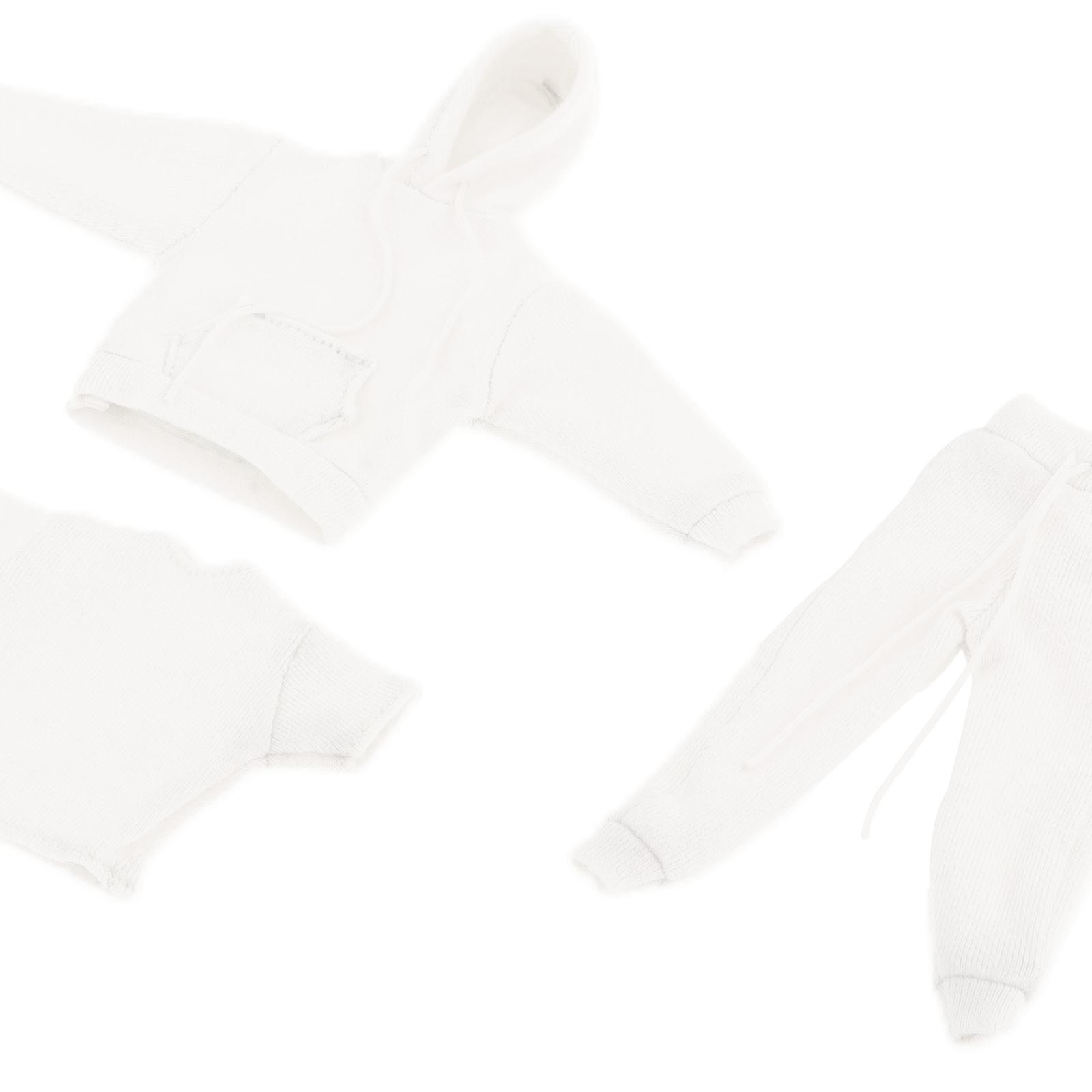 1/12 Male Female Sweatshirt Outfit  for 6" Action Figure  White