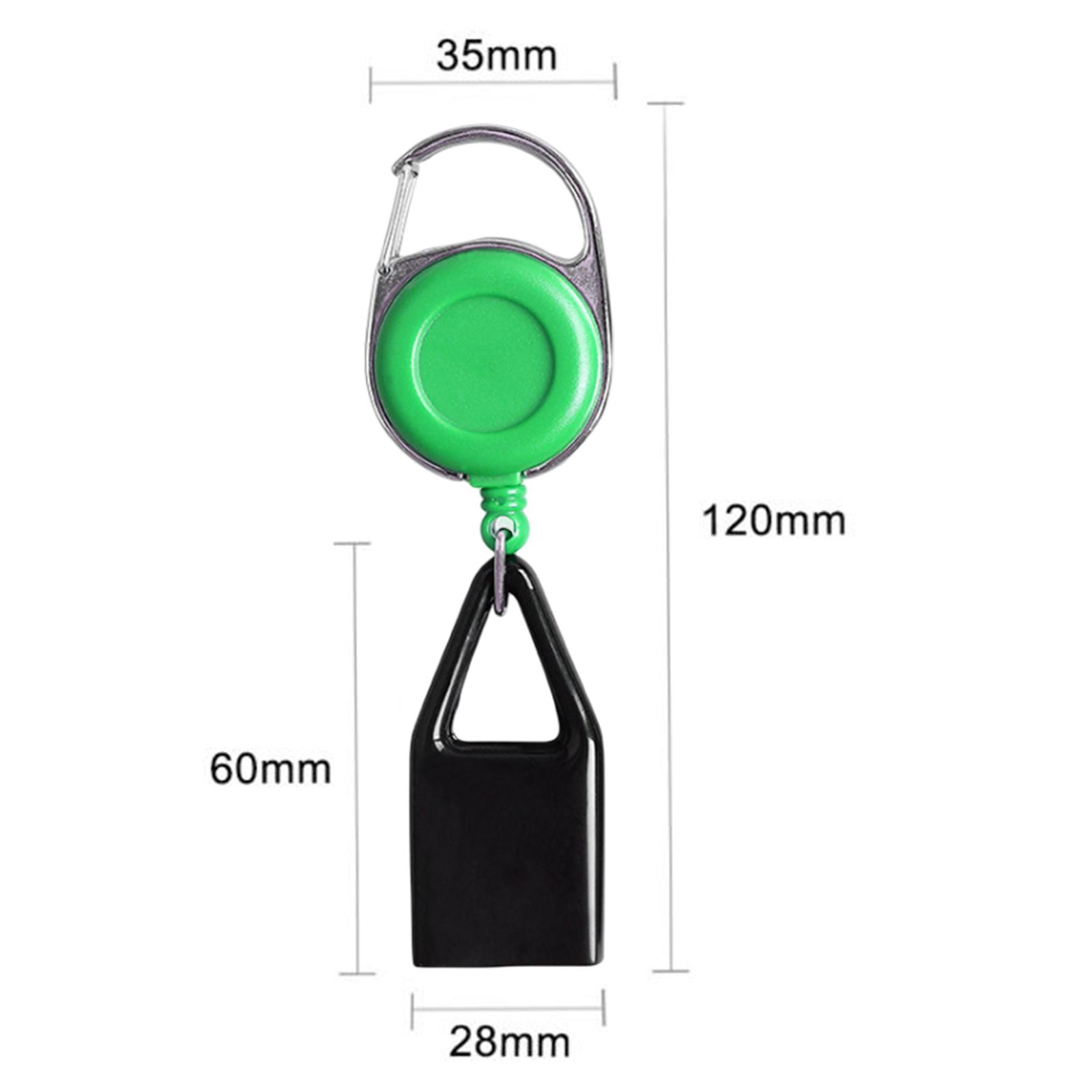2xRetractable Belt Keychain Holder Sleeve for Camping Events Green