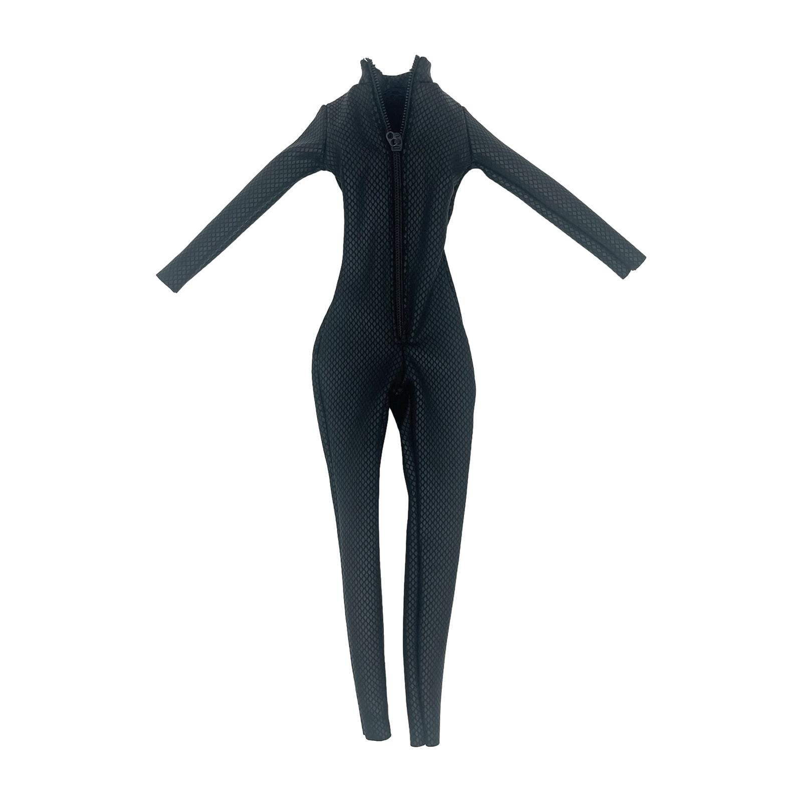 1/6 Women PU Leather Jumpsuit Costume