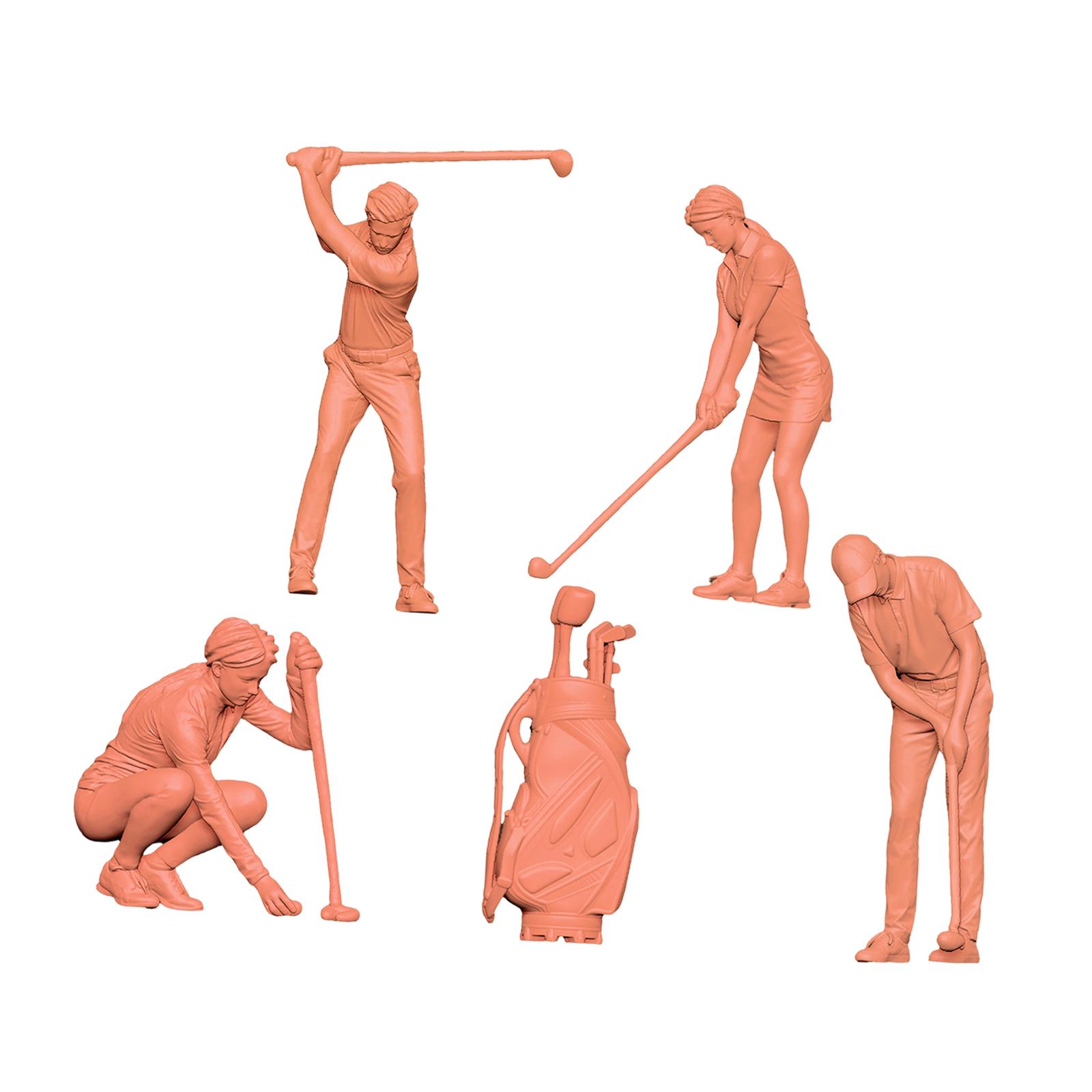 5x 1:87 Scale Golf Miniature Figures DIY Projects Tiny Micro