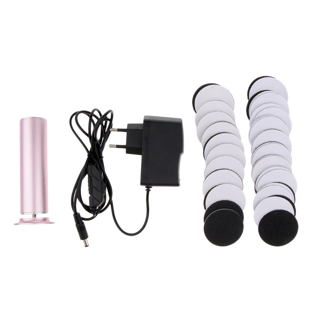 Electric Foot Callus Remover Pedicure File Tool + 60pcs Sandpaper Disk EU P