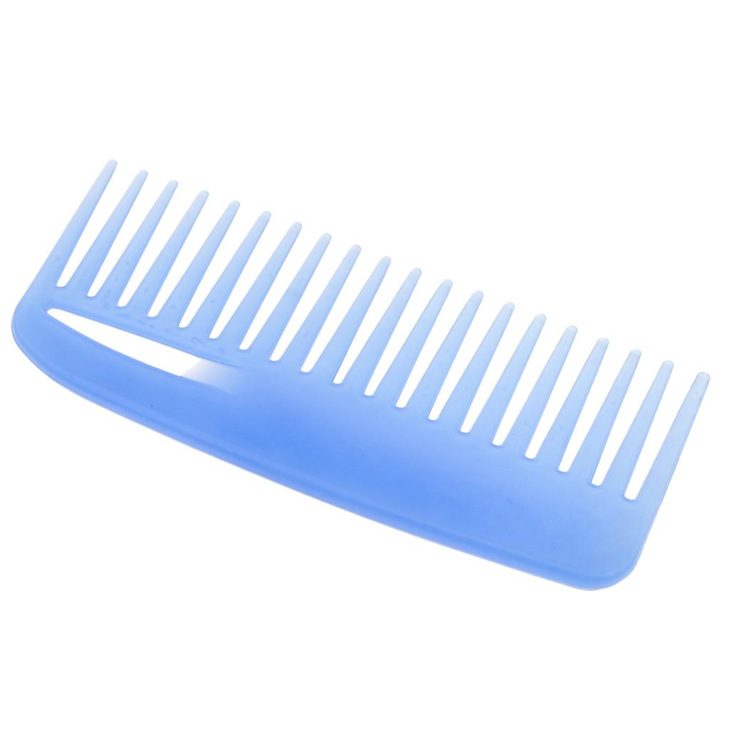 Pro Hair Comb Detangling Hairdressing Wide Tooth Salon Hairbrush Comb Blue