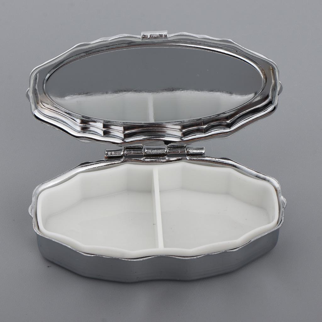 Stainless Candy Pill Box Portable Tin Pots Cosmetic Jars Cases Container Rhombus