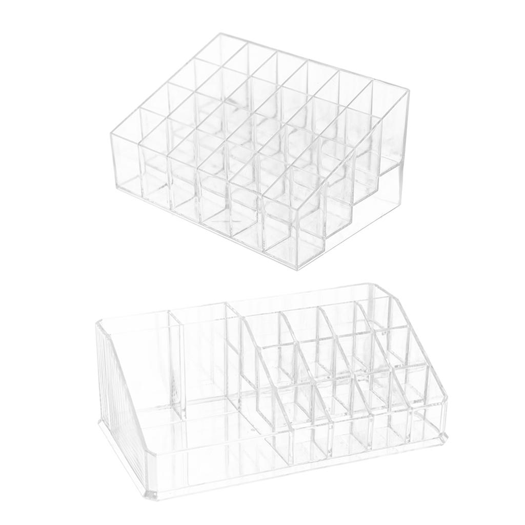 Acrylic Desk Lipstick Holder Display Cosmetic Organizer Makeup Case 16 Slots