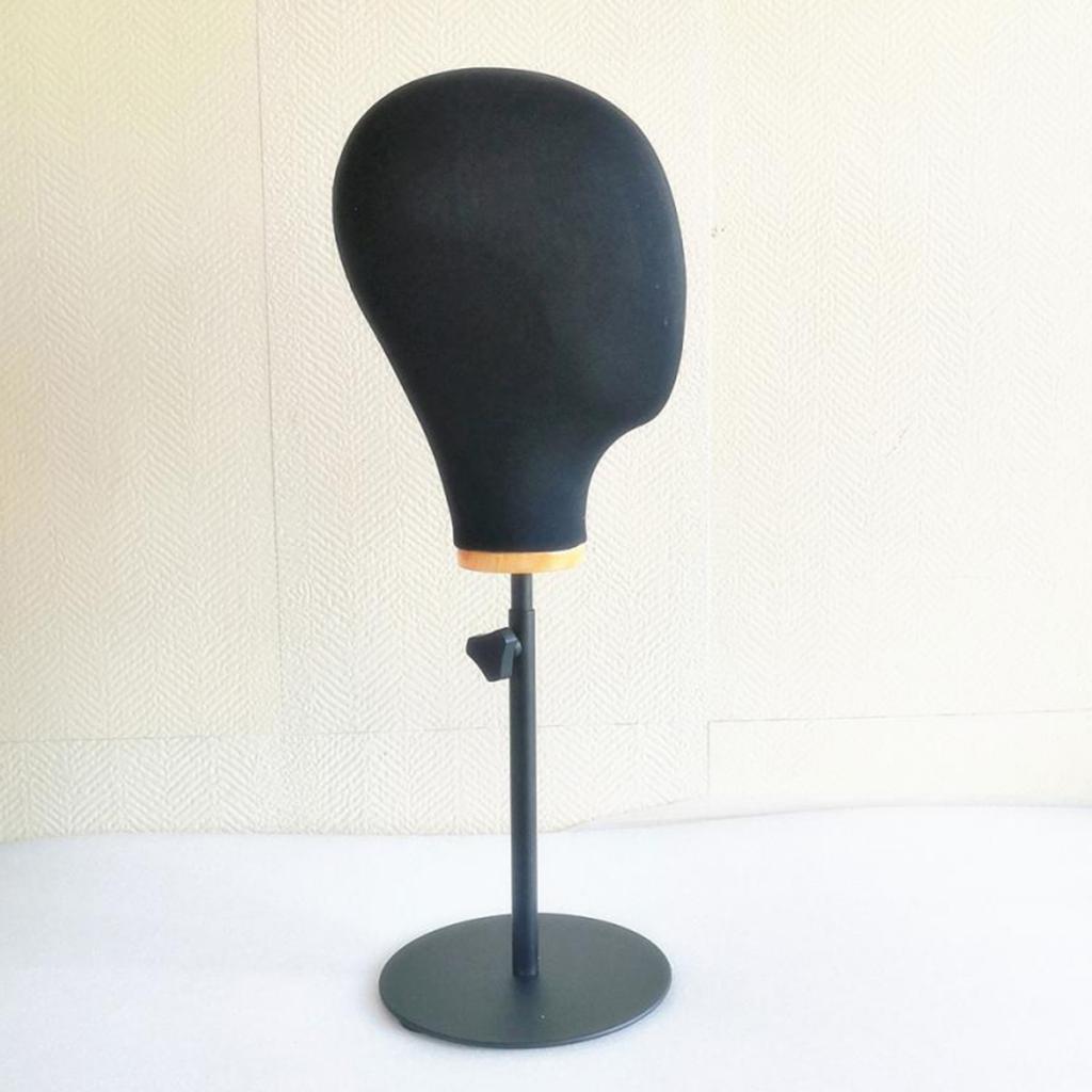 21'' Wig Mannequin Head Hat Holder Display Manikin w/ Adjustable Stand Black