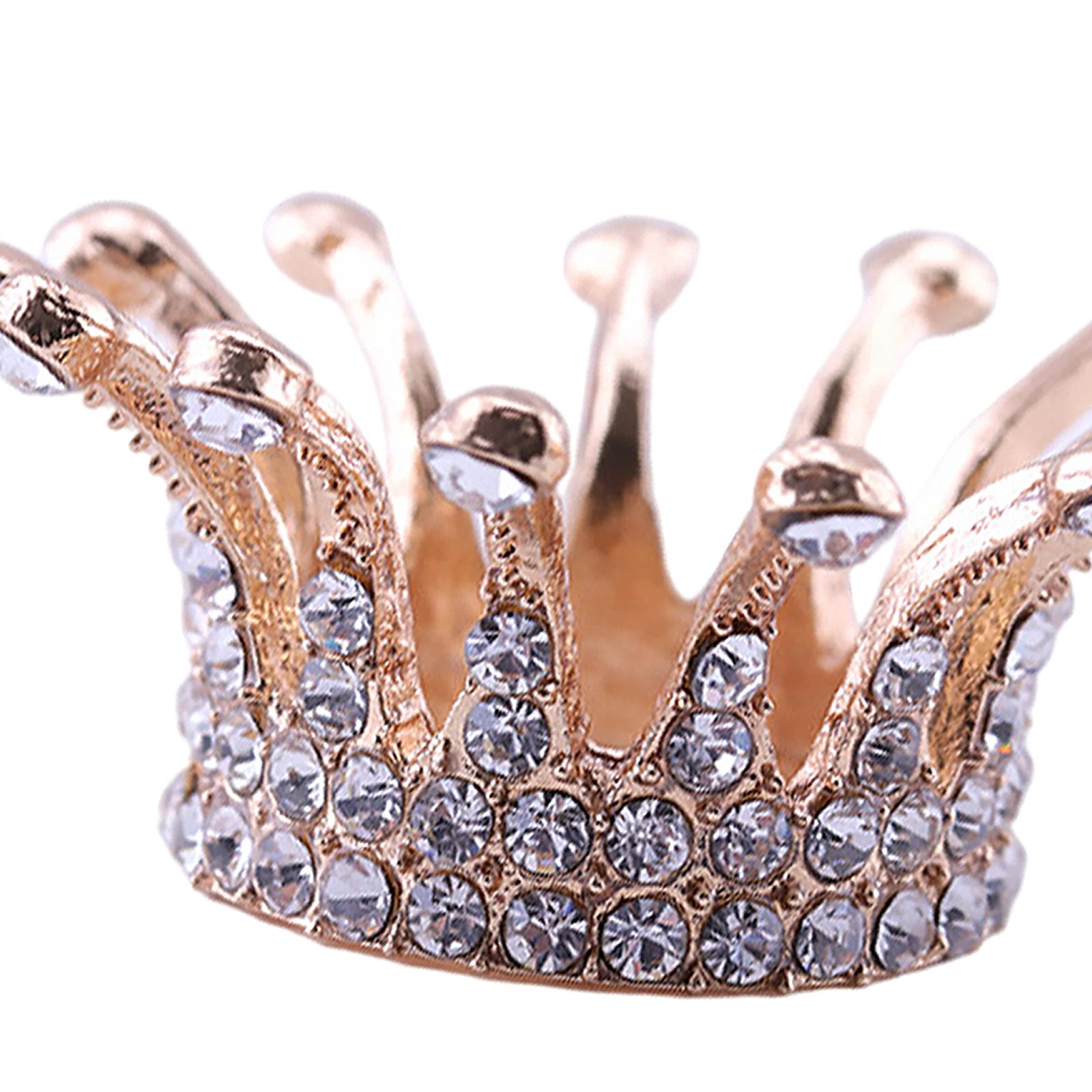 2xCrown Nail Brush Holder Manicure Painting Pen Displayer Stand Gold