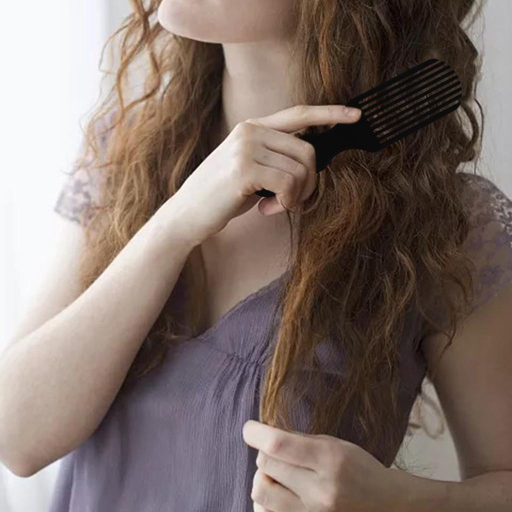 Detangling Brush Multifunctional Long Hair Reduce Hair Loss Portable Men Black