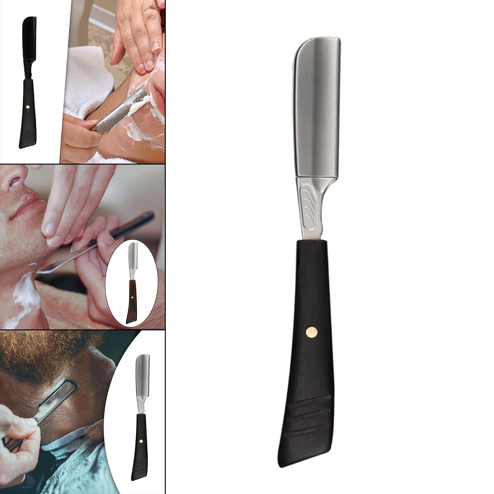 Razor Straight Handle Shaving Hair Clip Compression Ebony Silver