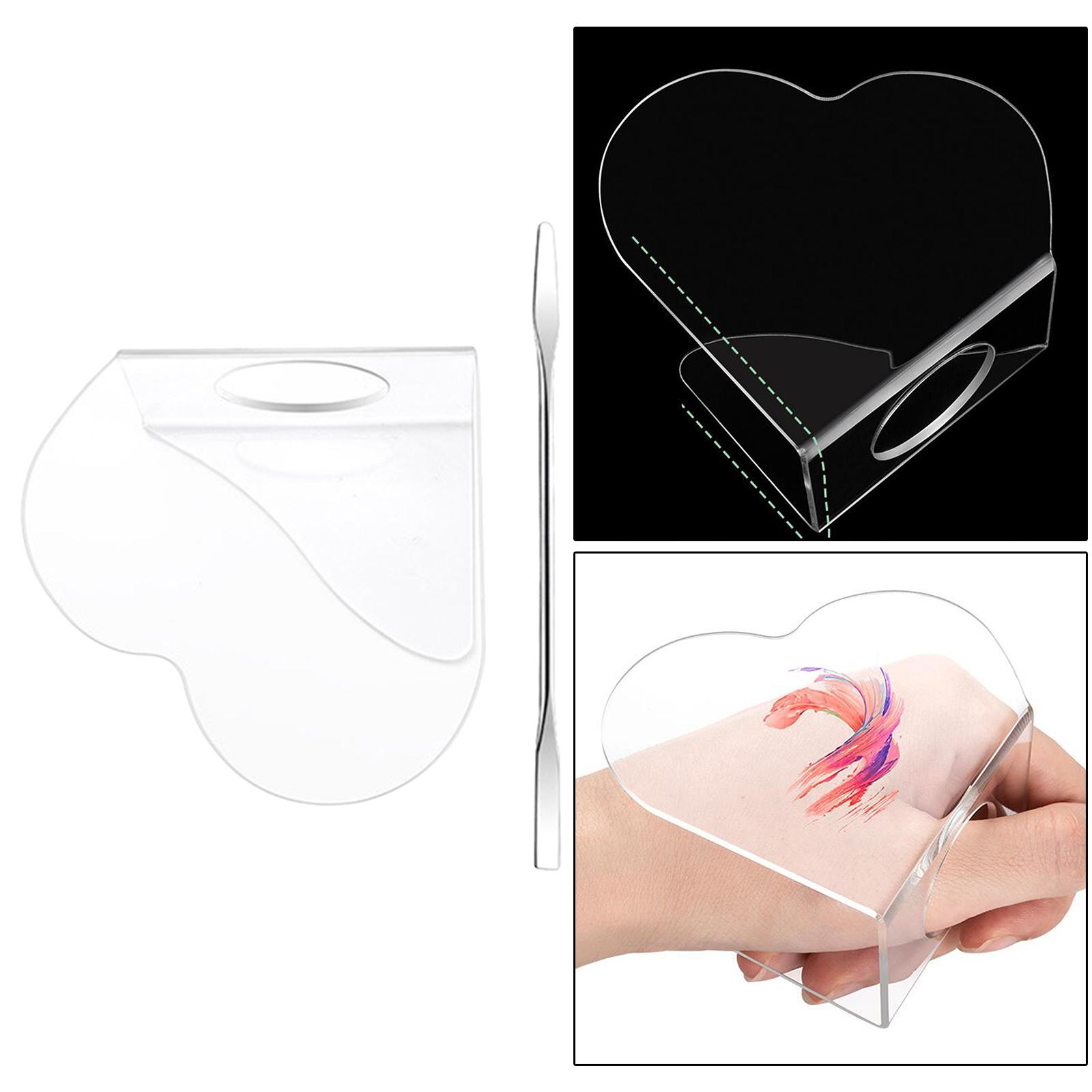 5xAcrylic Makeup Foundation Mixing Palette with Spatula Heart with Spatula