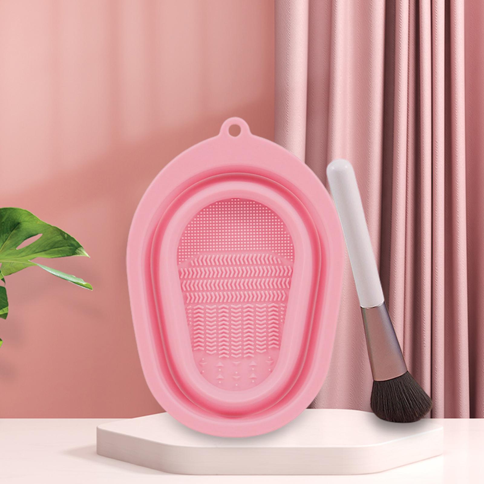 Mini Brush Cleaning Gel Mat Scrubber Professional Cosmetic Brush pink