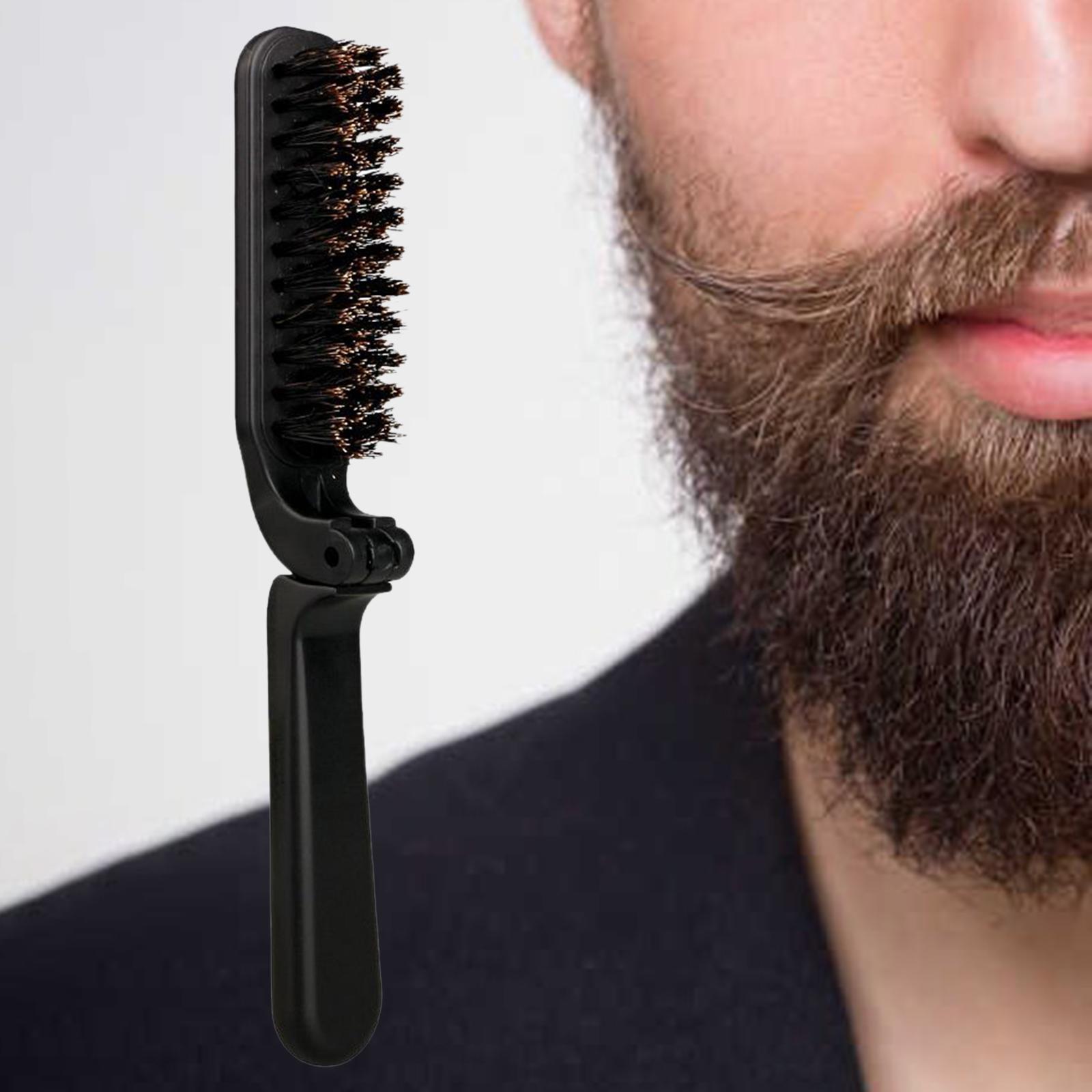 Pocket Beard Grooming Brushes Folding Detangler Brush Barber Hair Brush