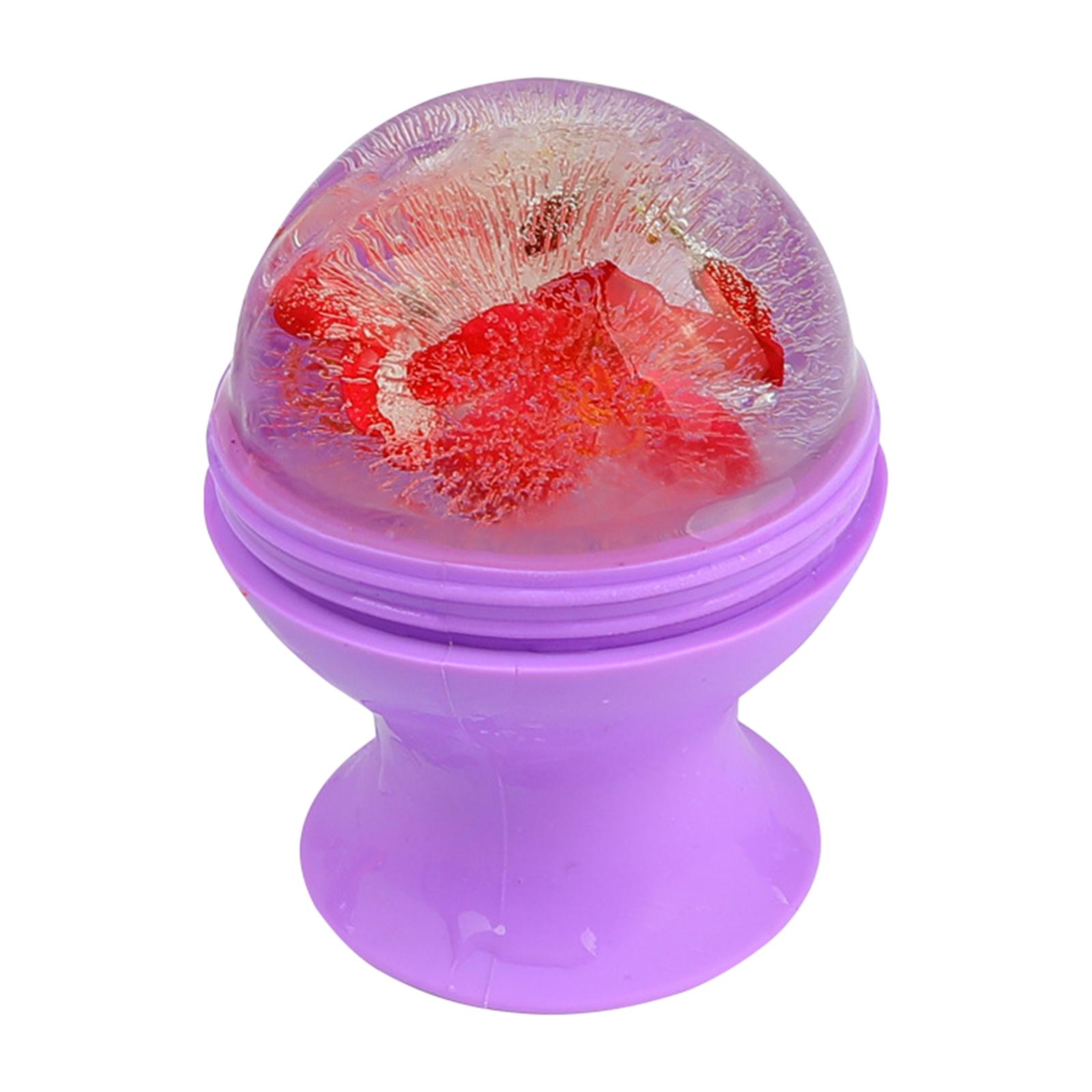 Silicone Face Ice Roller Ice Massage Cups Freezable Summer Cooling Purple