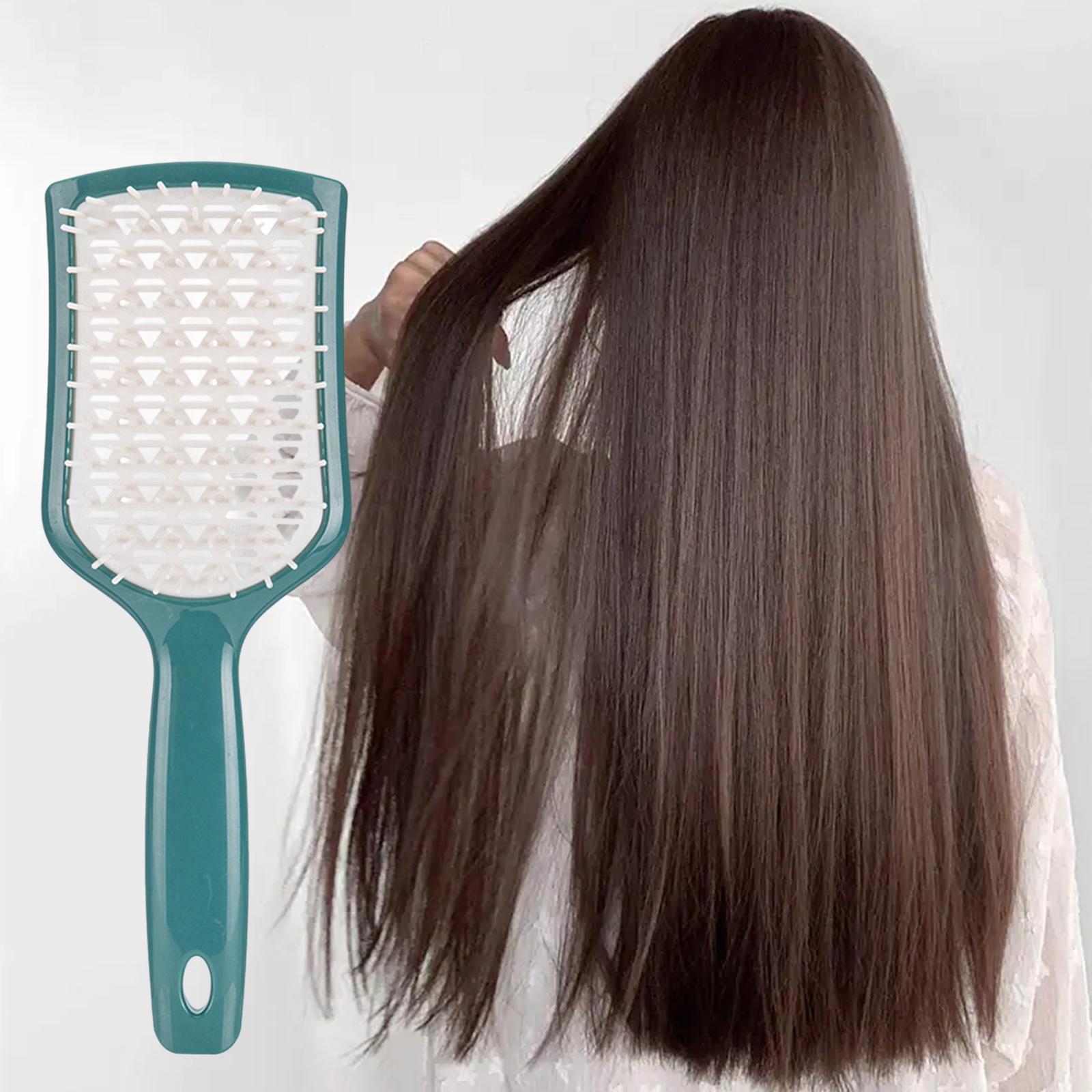 Detangling Hair Brush Styling Smoothing Portable Vented Hair Detangler Brush Green