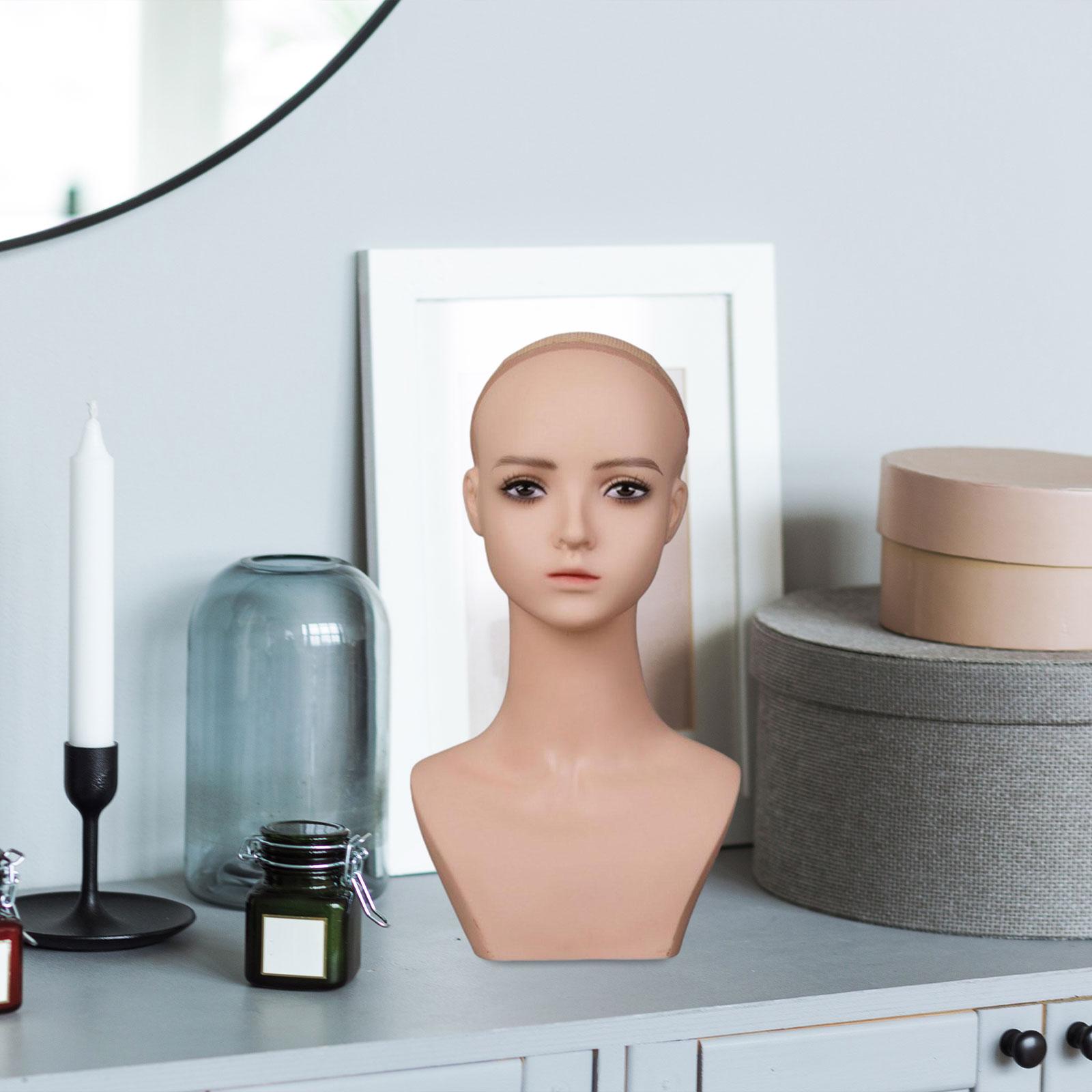 Female Mannequin Head Professional Face Makeup Doll Head for Hat Jewelry Cap