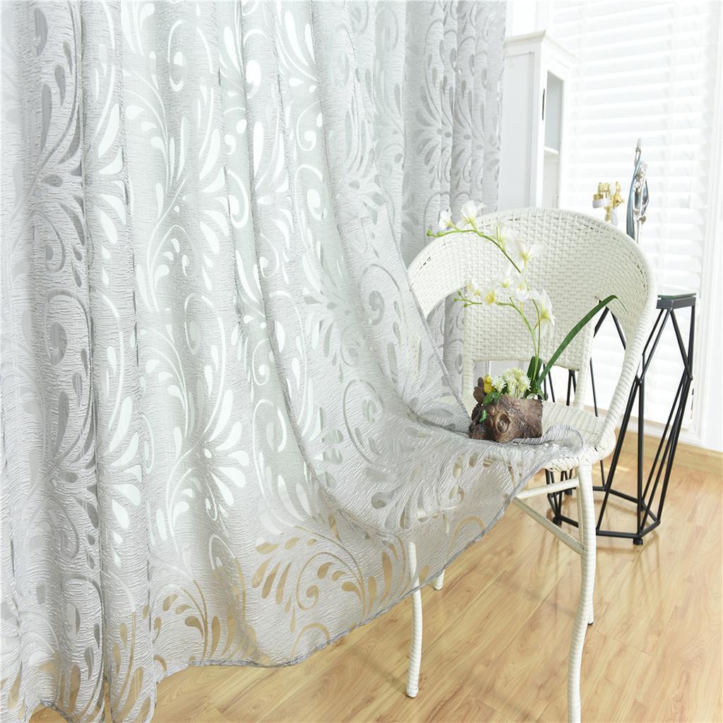 Gaze Elegante Blumenmuster durchFenster Vorhang