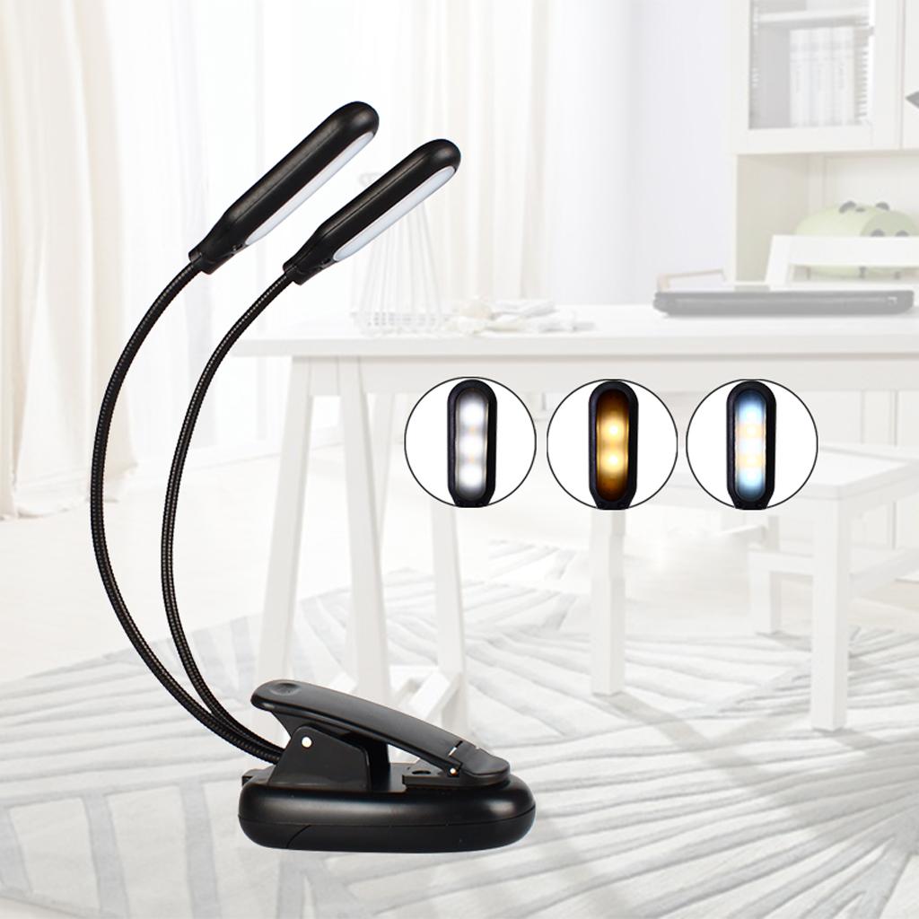 Portable USB /Battery Powered Flexible LED Clamp Clip On Reading Book