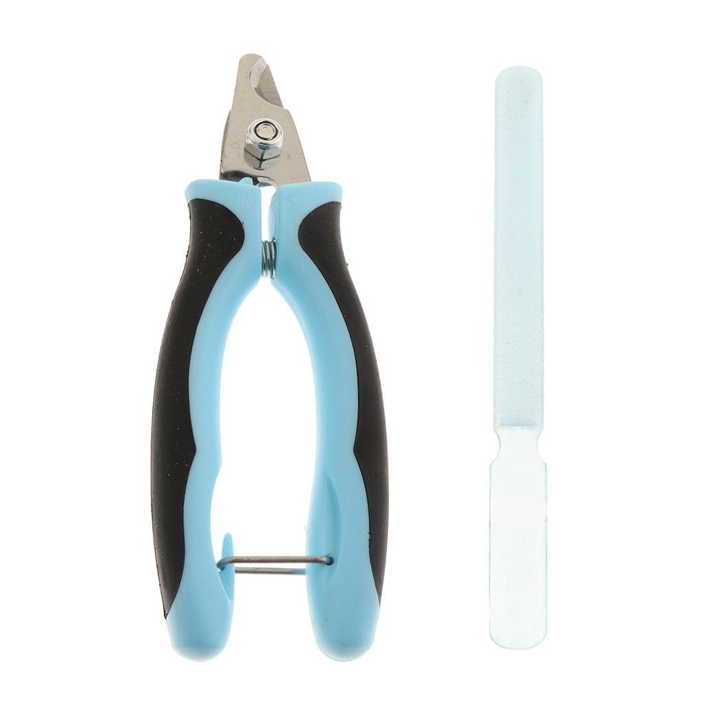 Pet Dog and Cat Grooming Clipper with File Non Slip Handle Blue