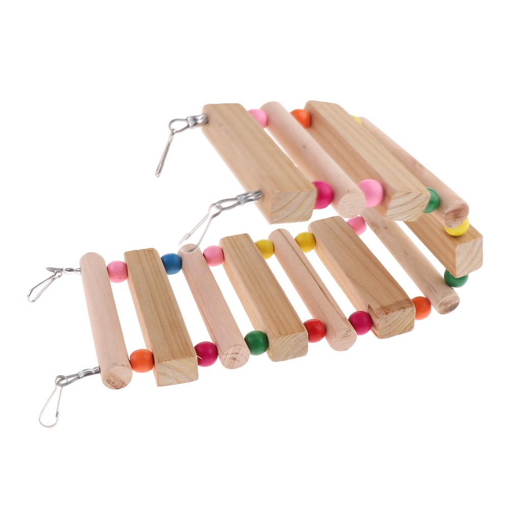 Bird Toys Wood Bird Ladder Step Parrot Ladder Swing Training Bridge Wooden