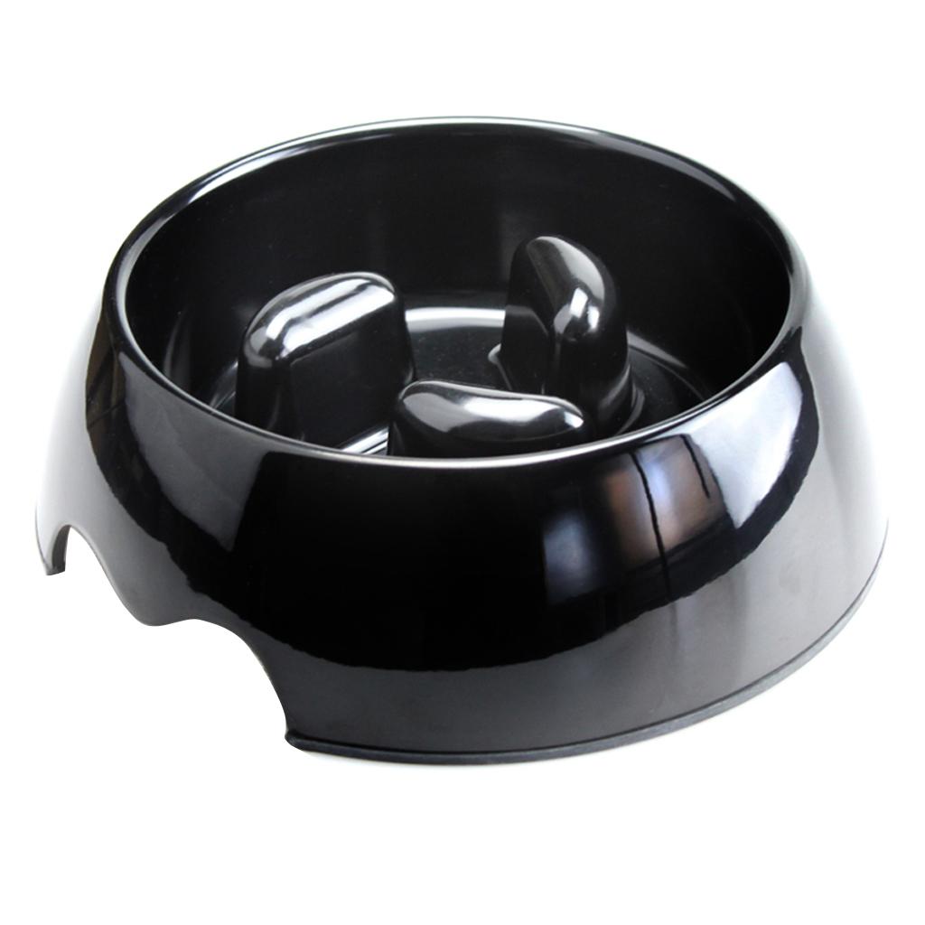 Anti-Gulping Dog Food Bowl Preventing Choking Healthy Design Black L 