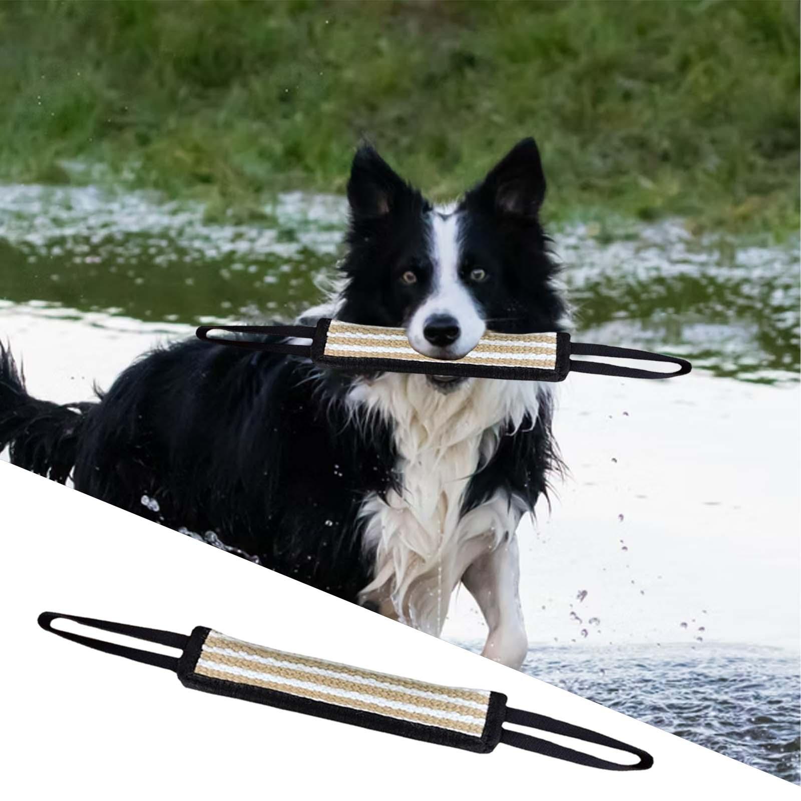 Dog Bite Tug Toy Training Bite Pillow W/ 2 Handles Black