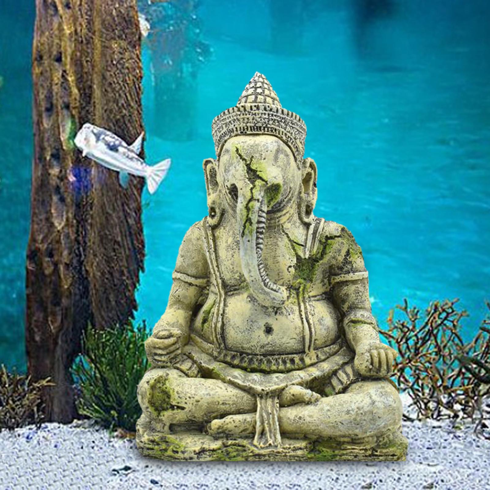 Aquarium Landscape Decoration Fish Tank Fishbowl Meditation Ganesha Statue