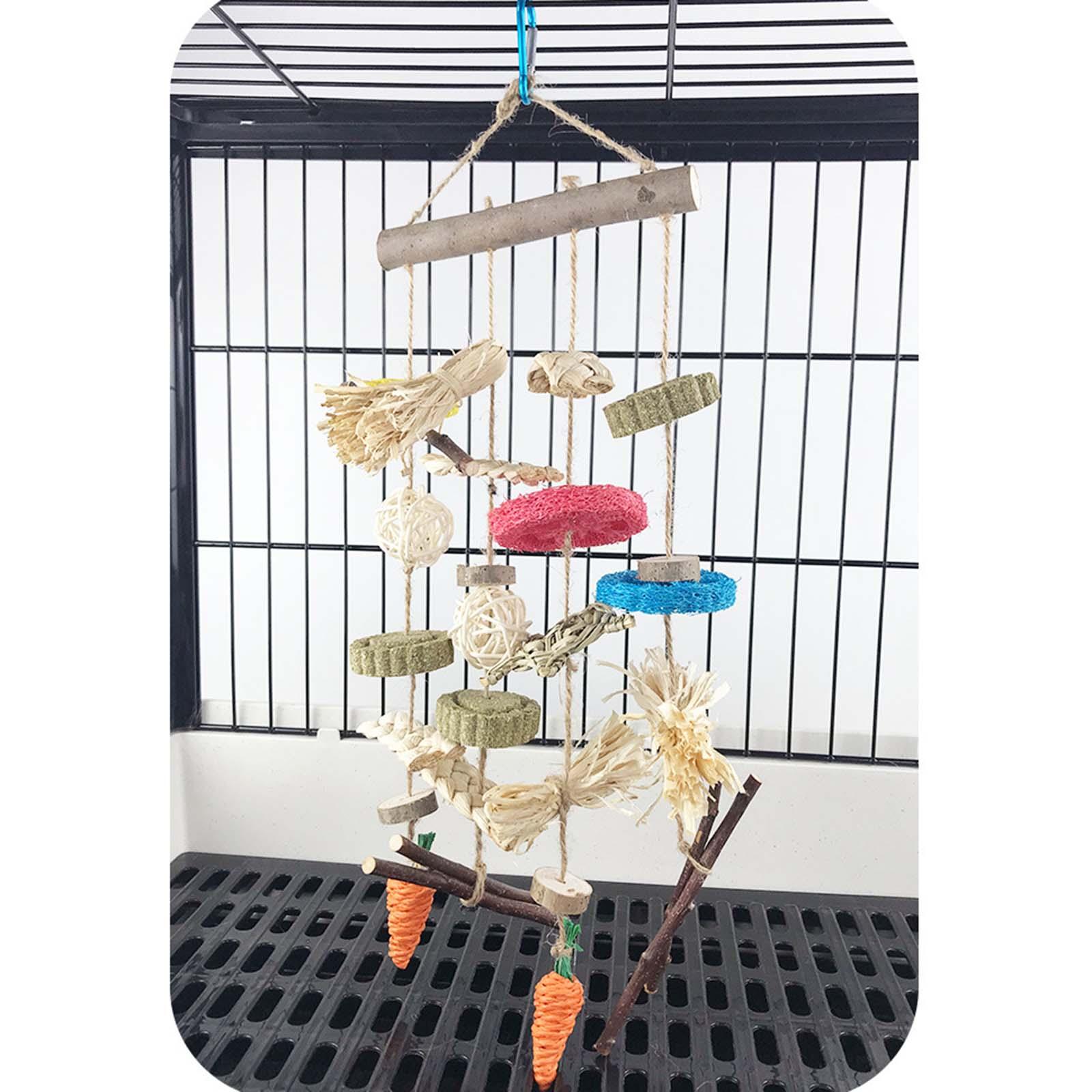 Creative Wooden Bite Toy Biting for Small Animals Cockatiel Guinea Pigs