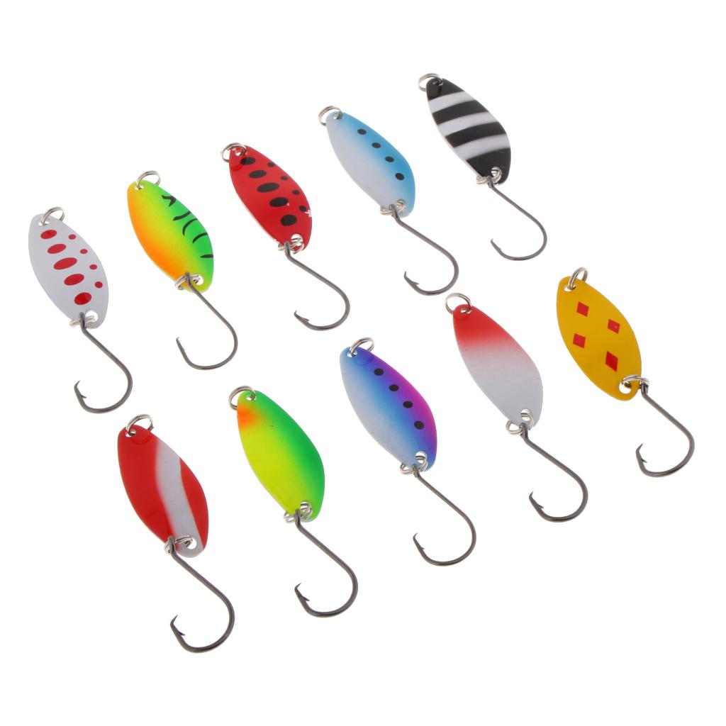 2x10pcs Spinners Spoons Fishing Lures Bass Trout Salmon Baits Jigging Casting