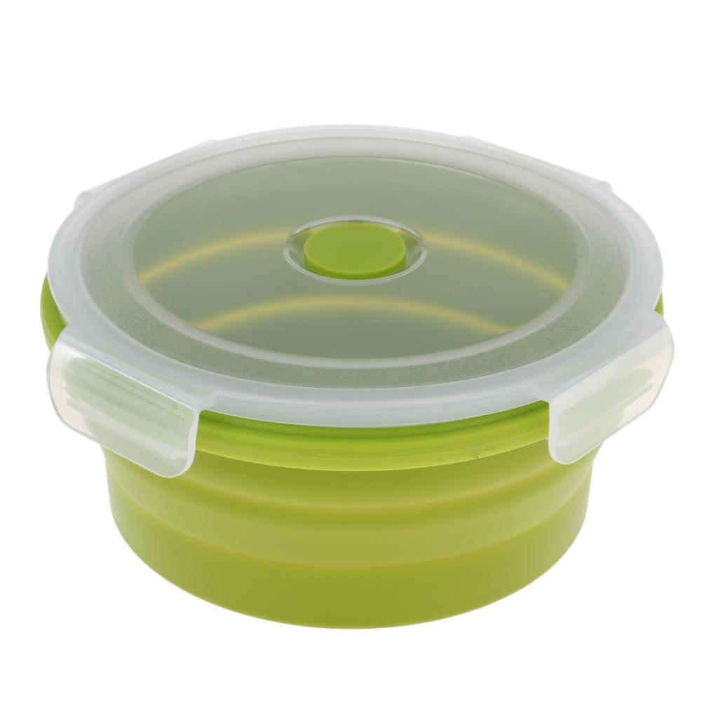 Collapsible Silicone Camping Bowl, Food-grade and BPA-free 900ml Green