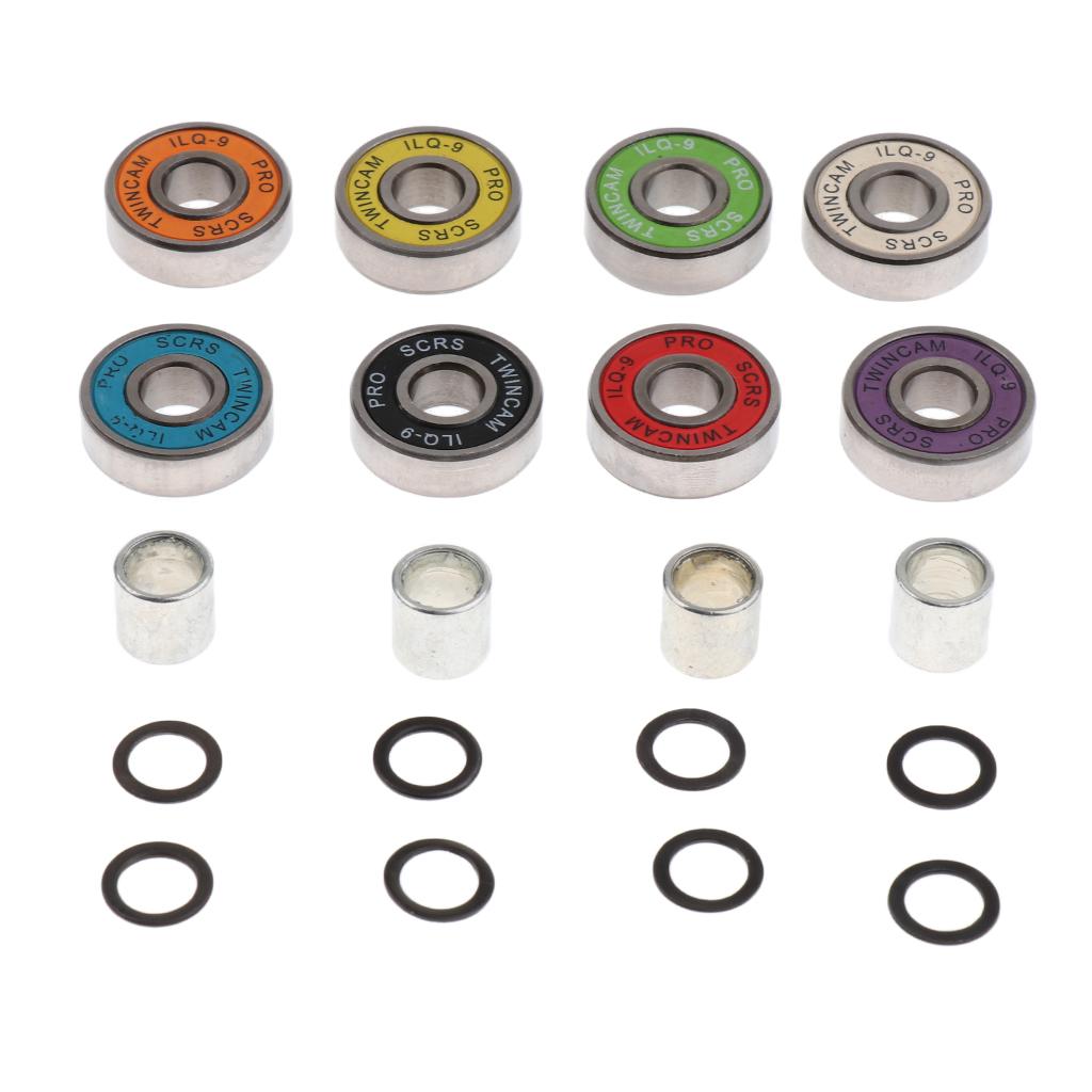 Skateboard Speed Kit- Bearing ,Spacers and Speed Washers Colourful