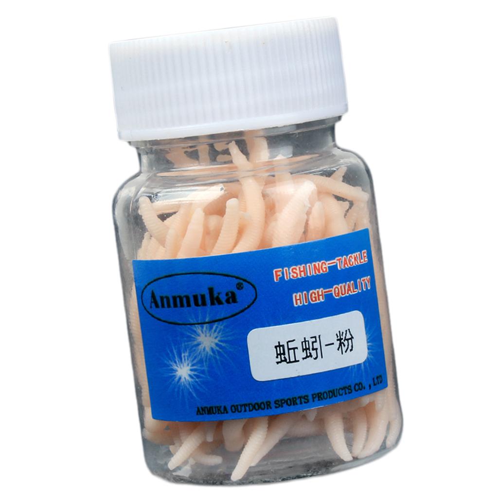1 Box Imitation Earthworm Artificial Soft Bait Fishing Lure Pink