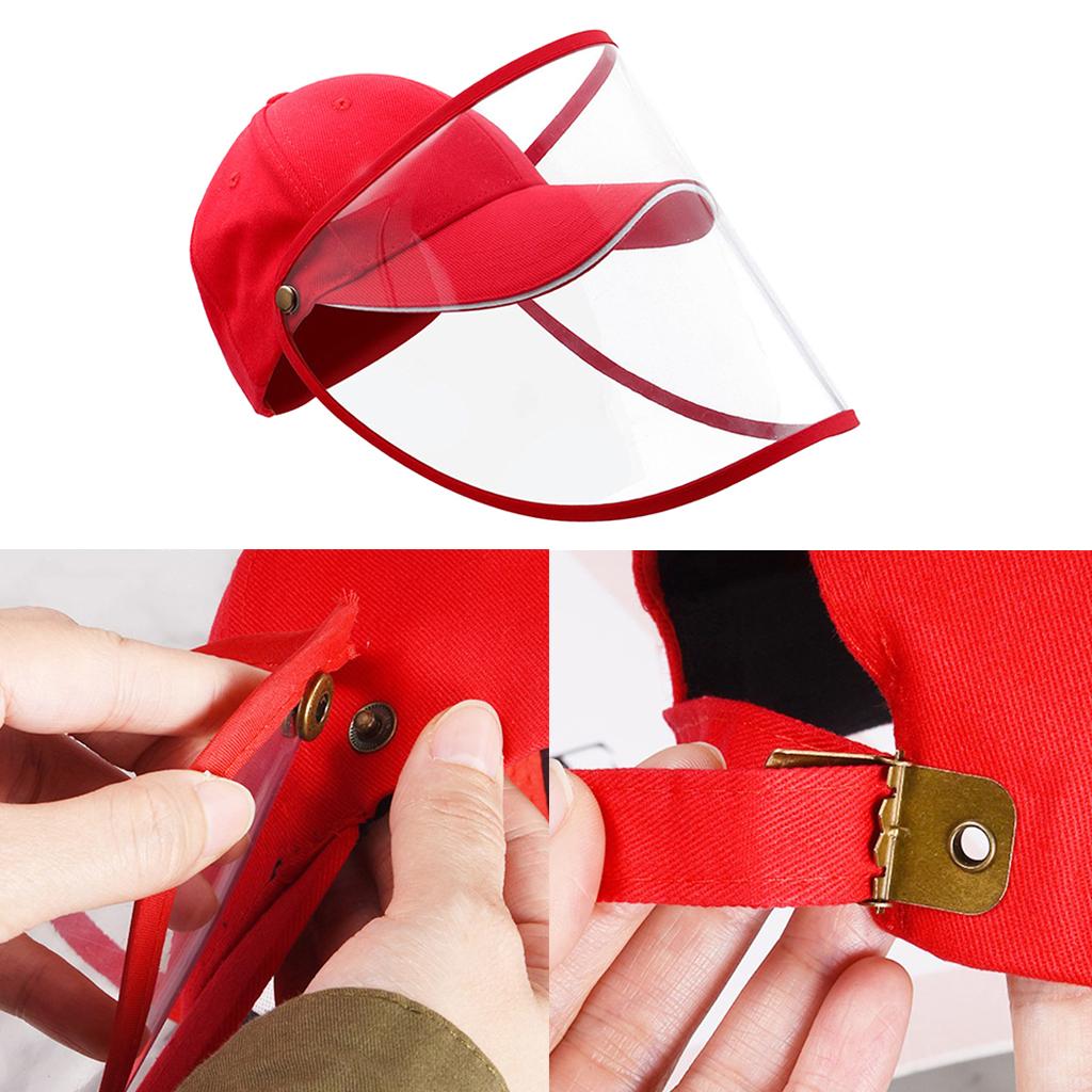 Anti-spitting Hat Dustproof Cover Fisherman Baseball Cap Face Shield Red