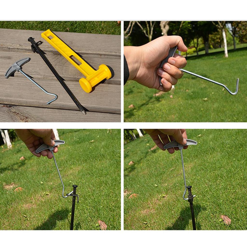 10 Pack Heavy Duty Tent Stakes Canopy Camping Pegs Ground Nails Yellow