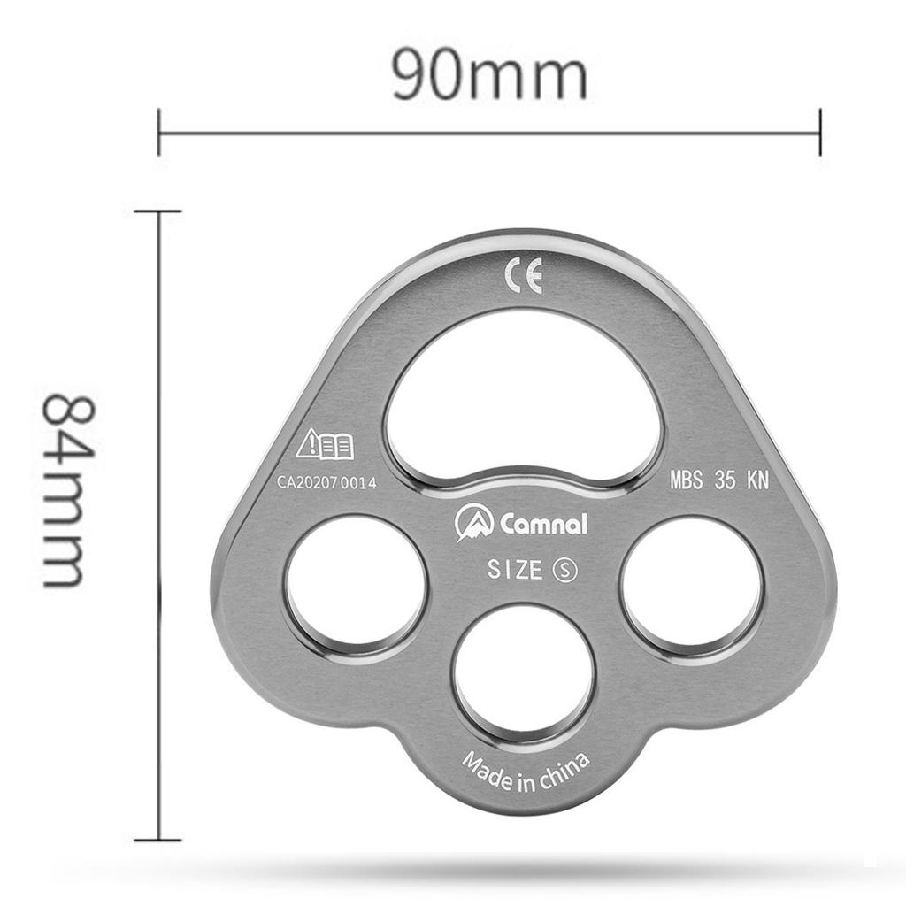 Descender Plate 35KN Paw Rigging Plate 4 Holes Rock Climbing Gear Silver