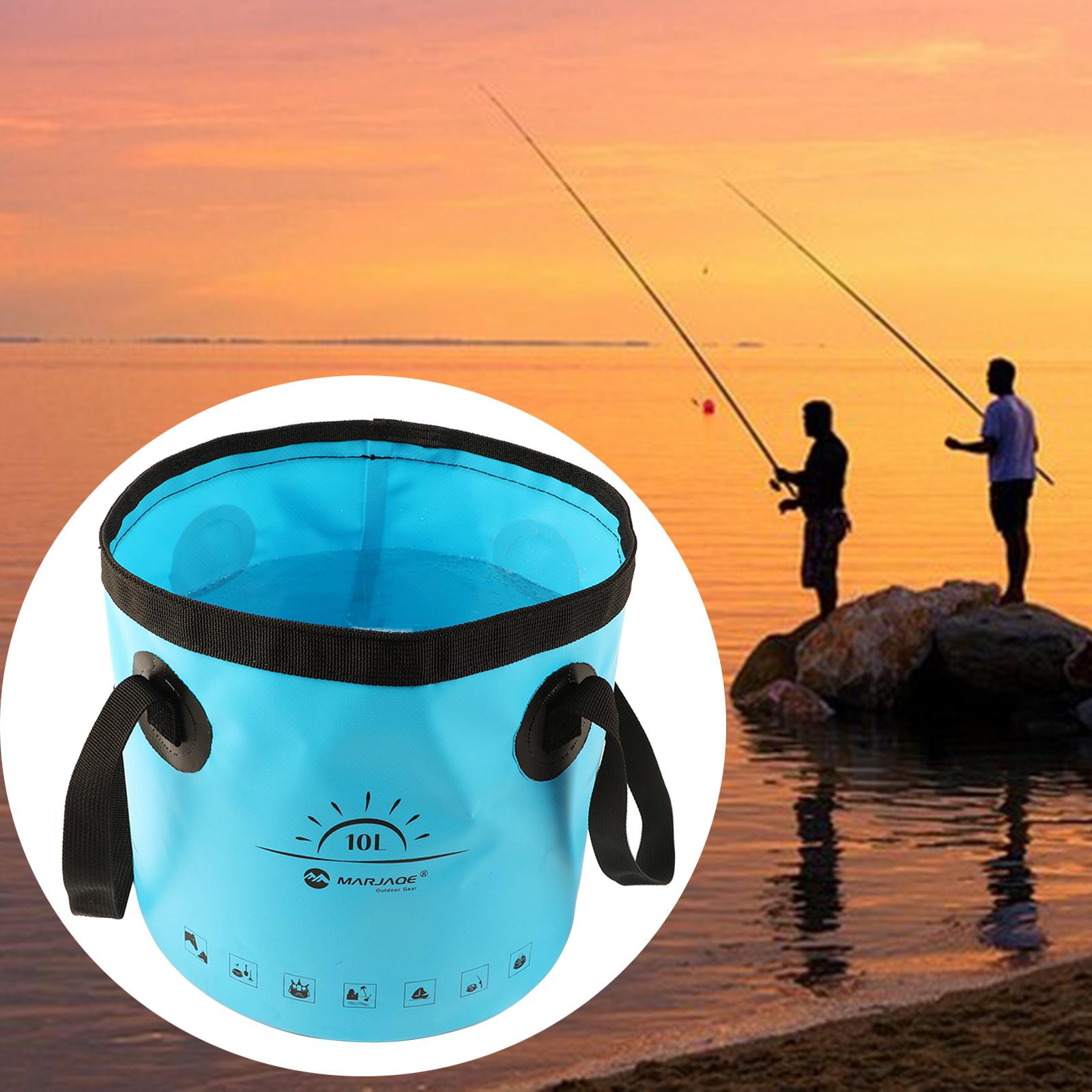 Collapsible Bucket Foldable Water Container Portable for Camping 10L Blue