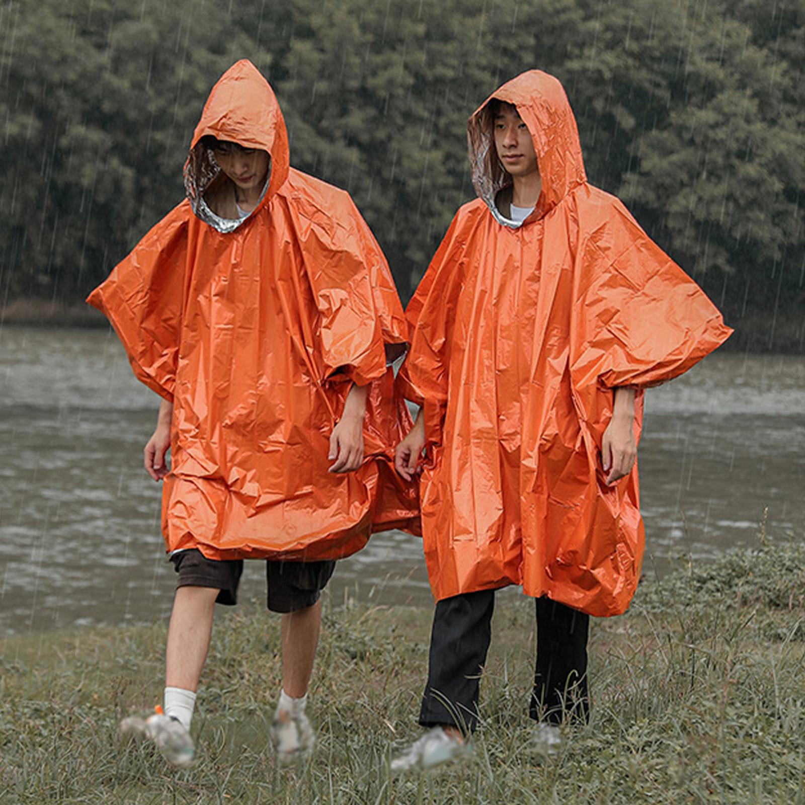 Emergency Rain Coat Ponchos Waterproof for Camping Hunting Survival Gear
