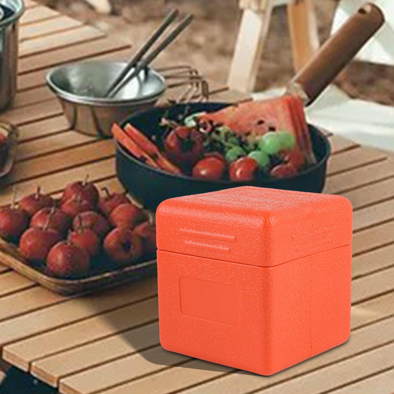 Camping Stove Storage Box Plastic Furnace Case with Lid Orange10x9x9cm