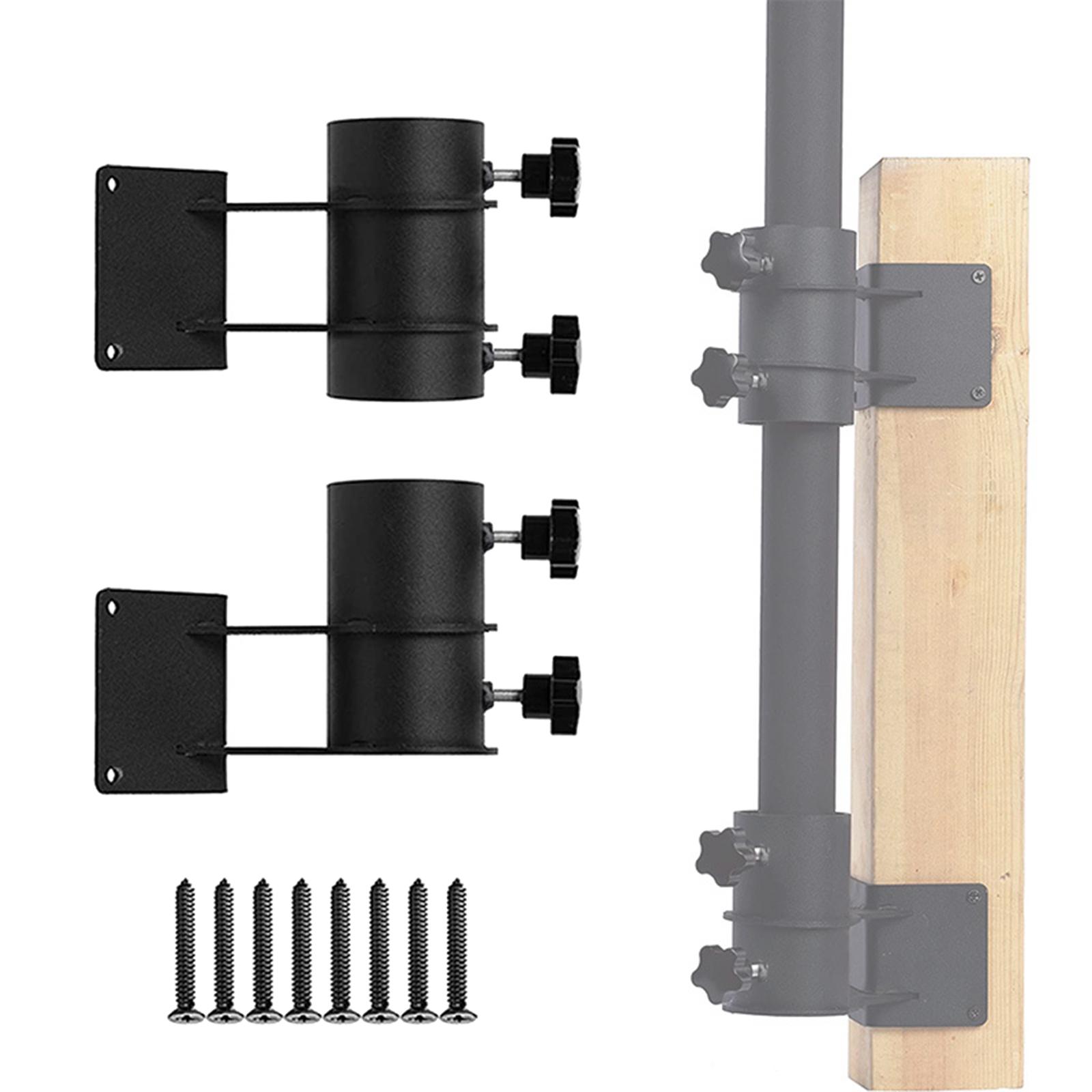 2Pcs Parasol Base Metal Clamp Courtyard Fishing Pole Umbrella Holder Stand