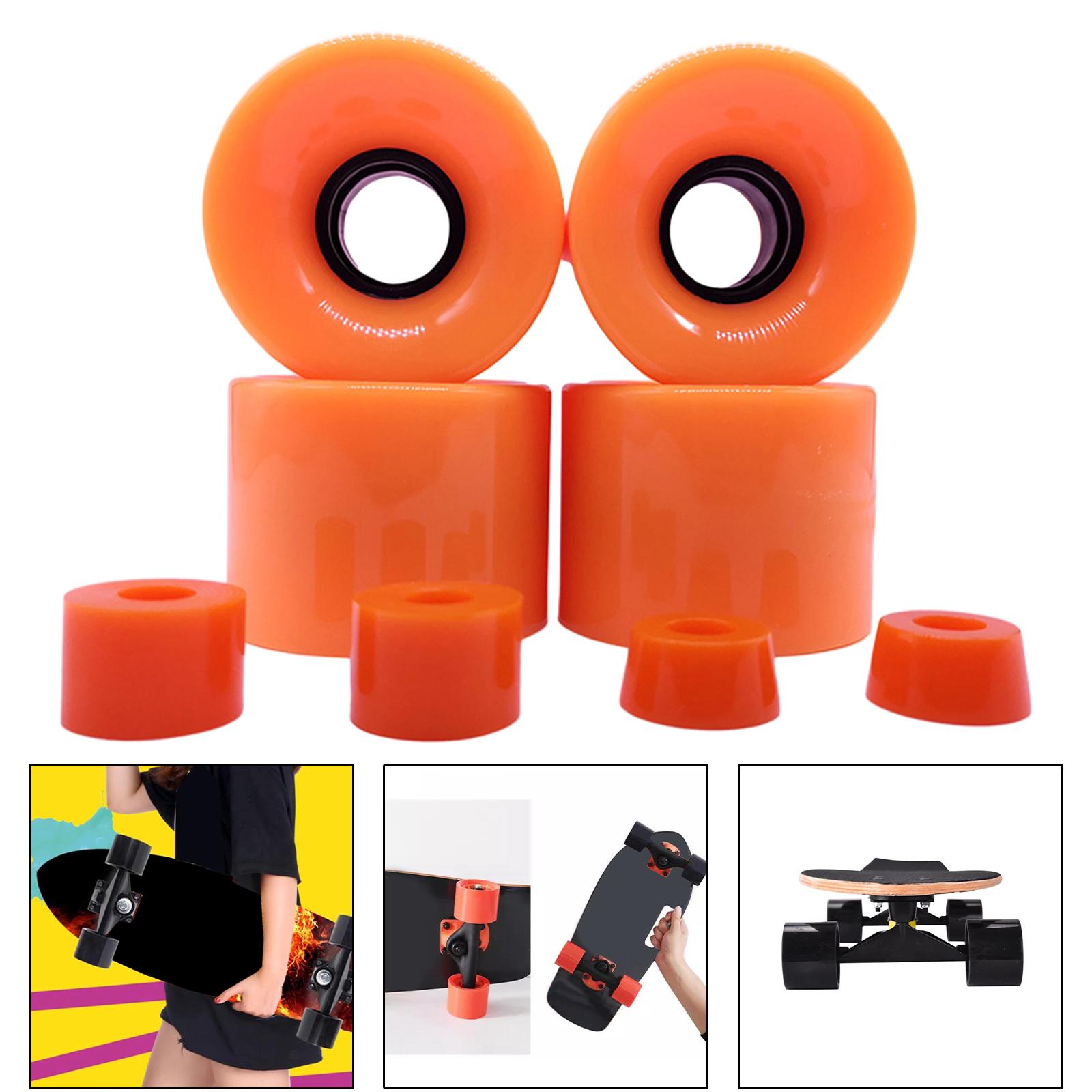 4 Pieces Skateboard Wheels 78A Hardness Durable PU Damping Wheel Replacement Orange