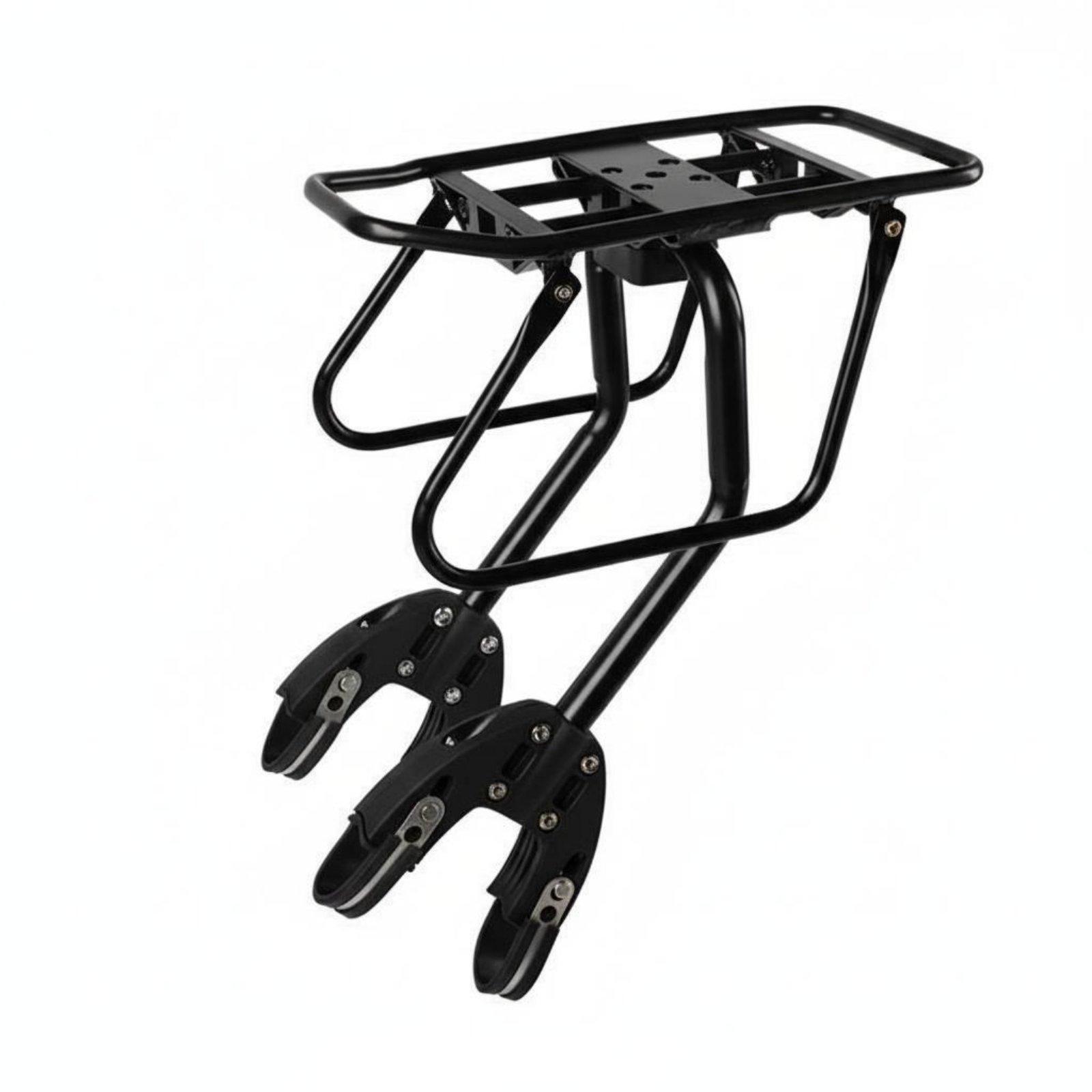 Cycle Rear Rack Aluminum Alloy Mountain Bike Cargo Rack Heavy Duty Adjustable Bike Luggage Carrier for Commuters, Commuting, Travel with Guardrail