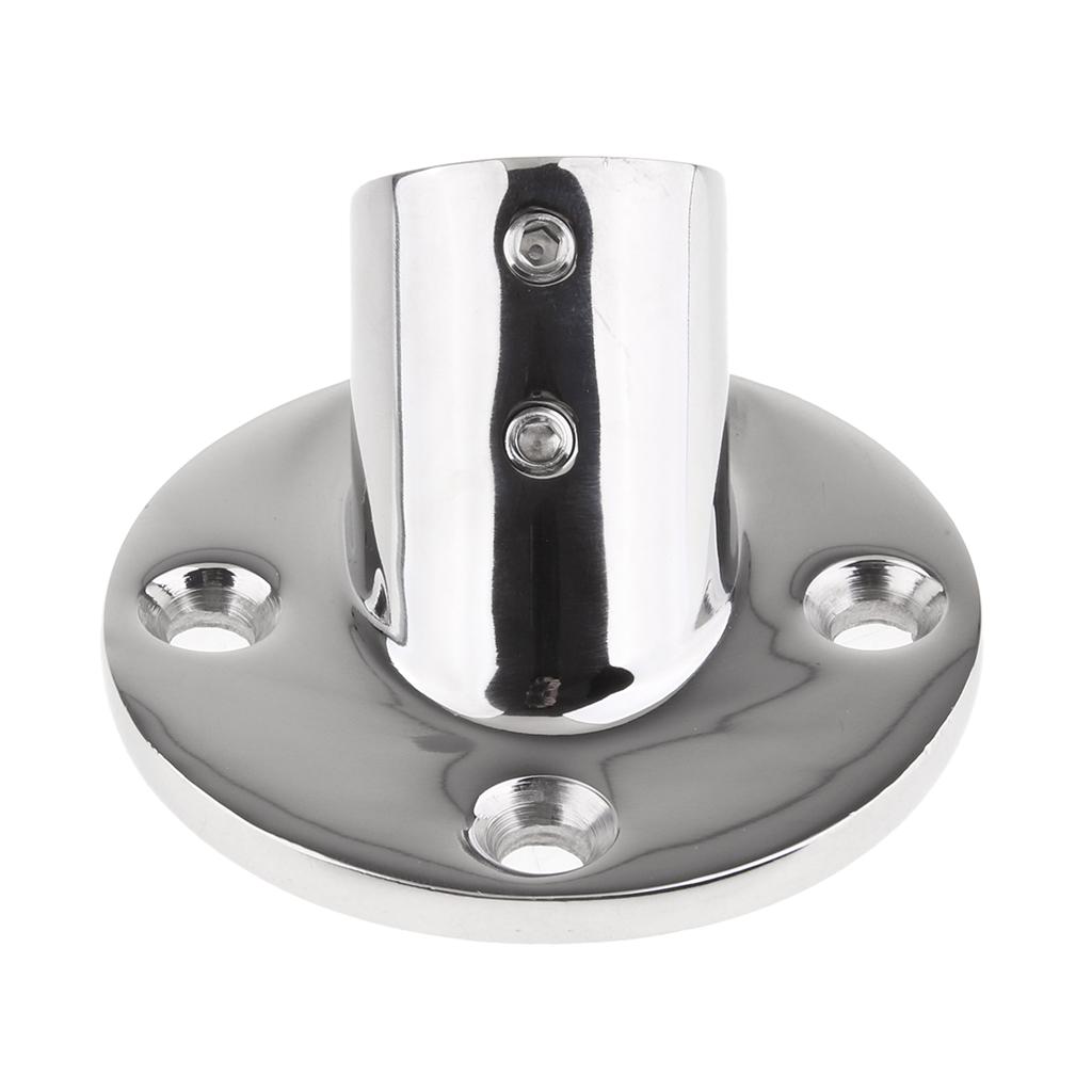 Marine Boat Hand Rail Fitting 60 Degree Round Base Fits 25mm (1 Inch) Tube/Pipe