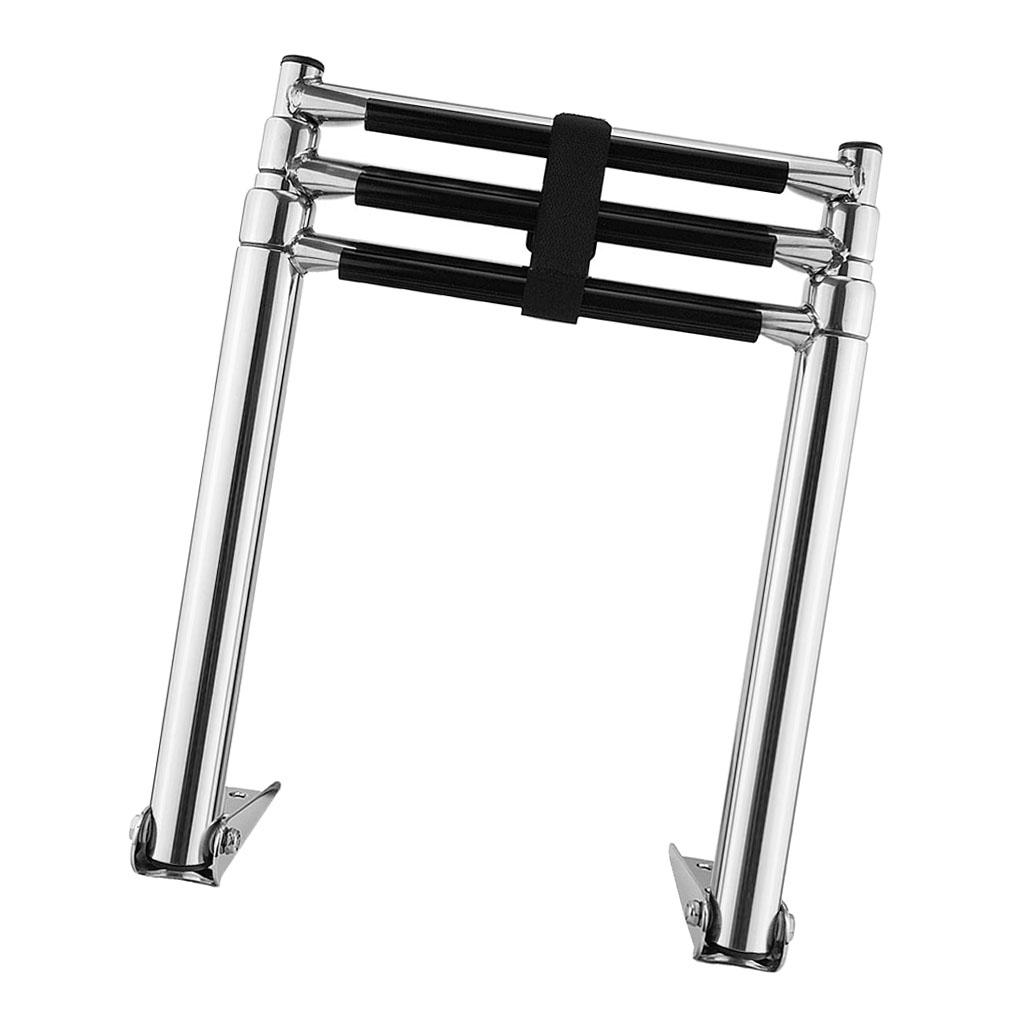3 Steps Stainless Steel Swim Platform Boats Ladder Marine Telescope Ladder