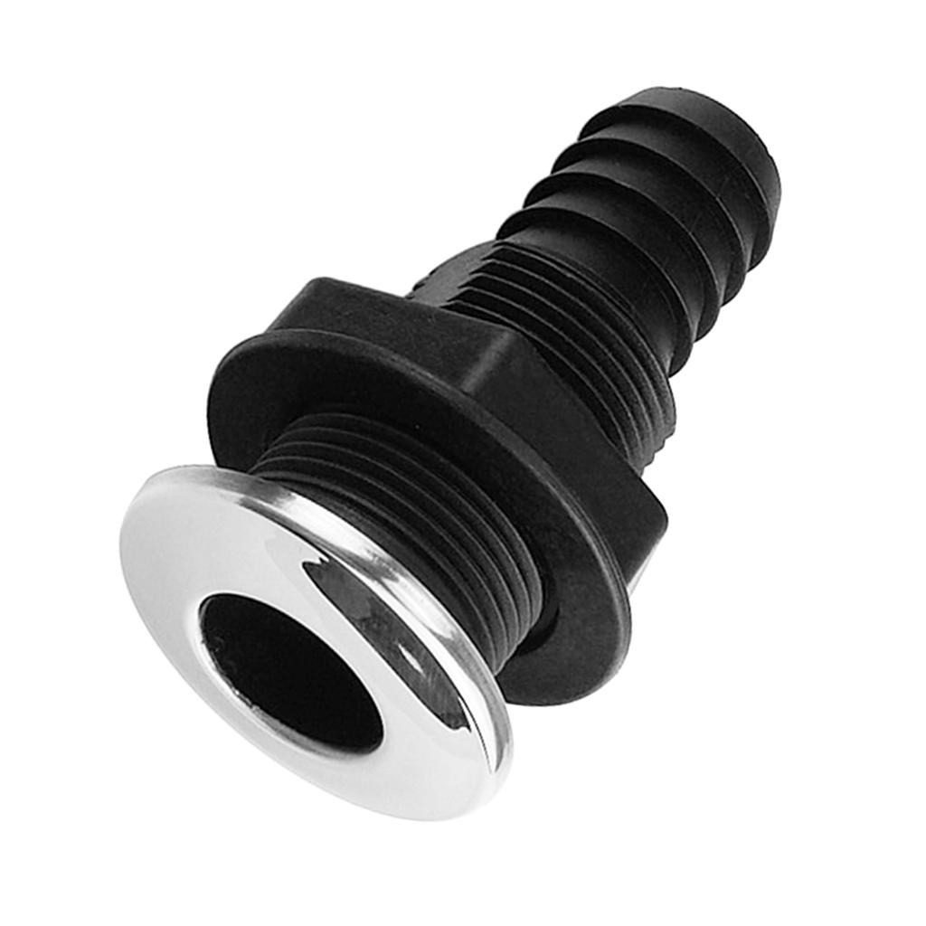 Nylon Plastic Thru Hull Bilge Fitting Stainless steel Rim Bilge Pump 