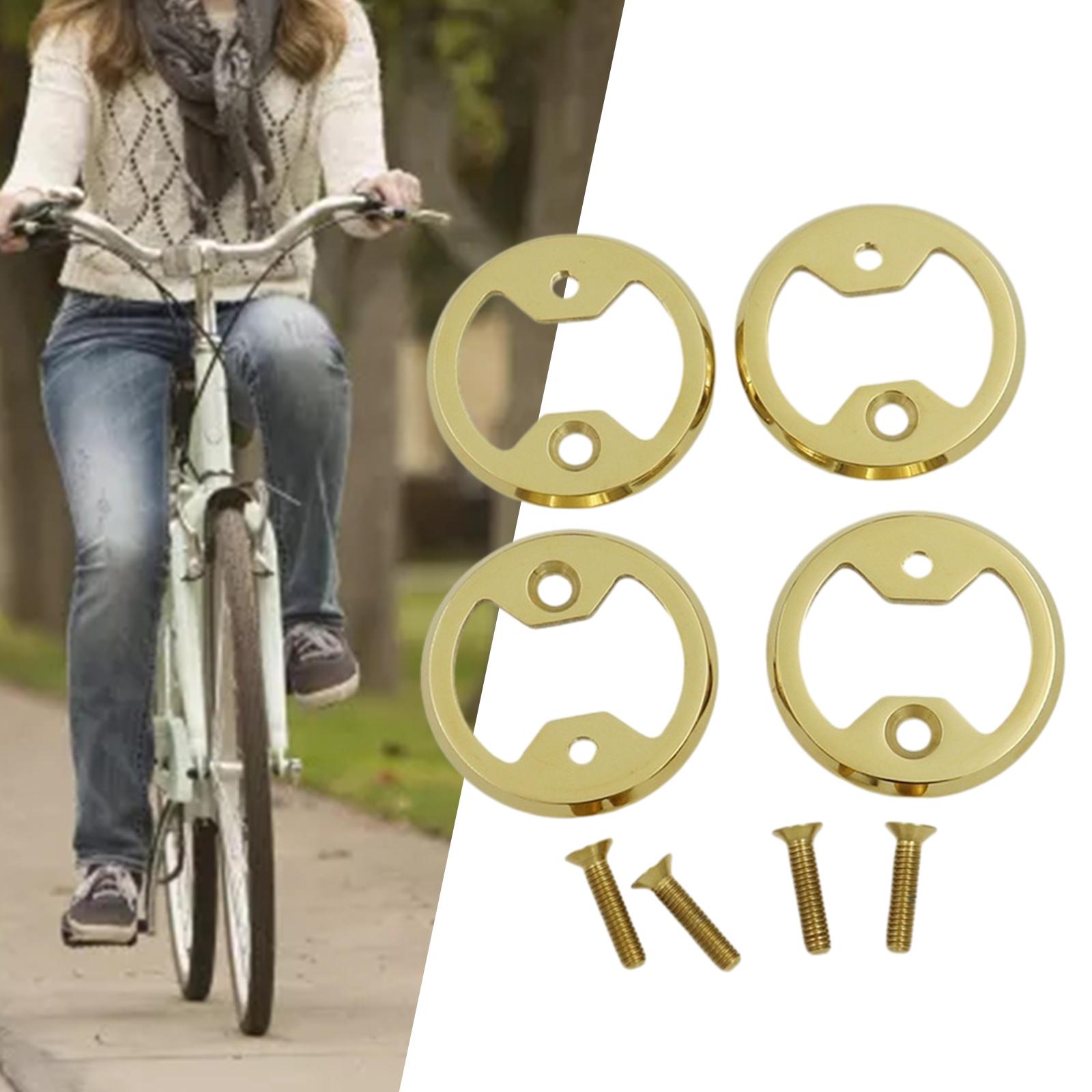 4 Pieces Bike Pedal Plate Bow Parts for Stable Professional Gold