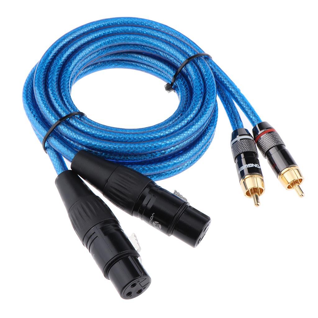 2 XLR Female to 2 RCA Male Audio Cable Cord for Amplifier Mixer Microphone eBay