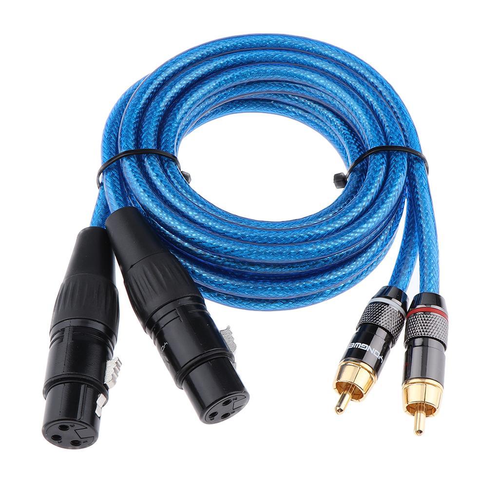2 XLR Female to 2 RCA Male Audio Cable Cord for Amplifier Mixer Microphone eBay