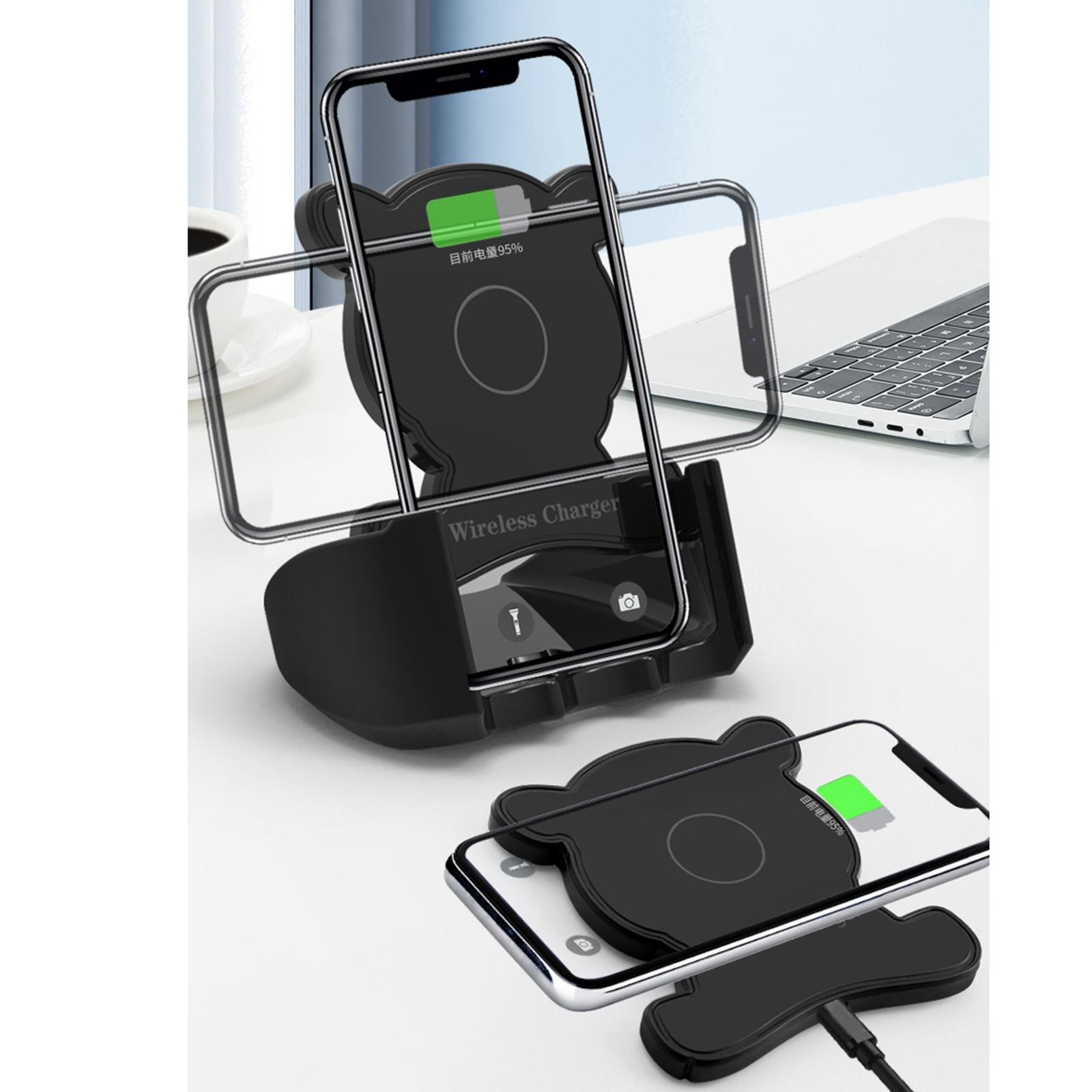 Desktop Vertical Wireless Charging Stand Fast Charge Phone Holder White