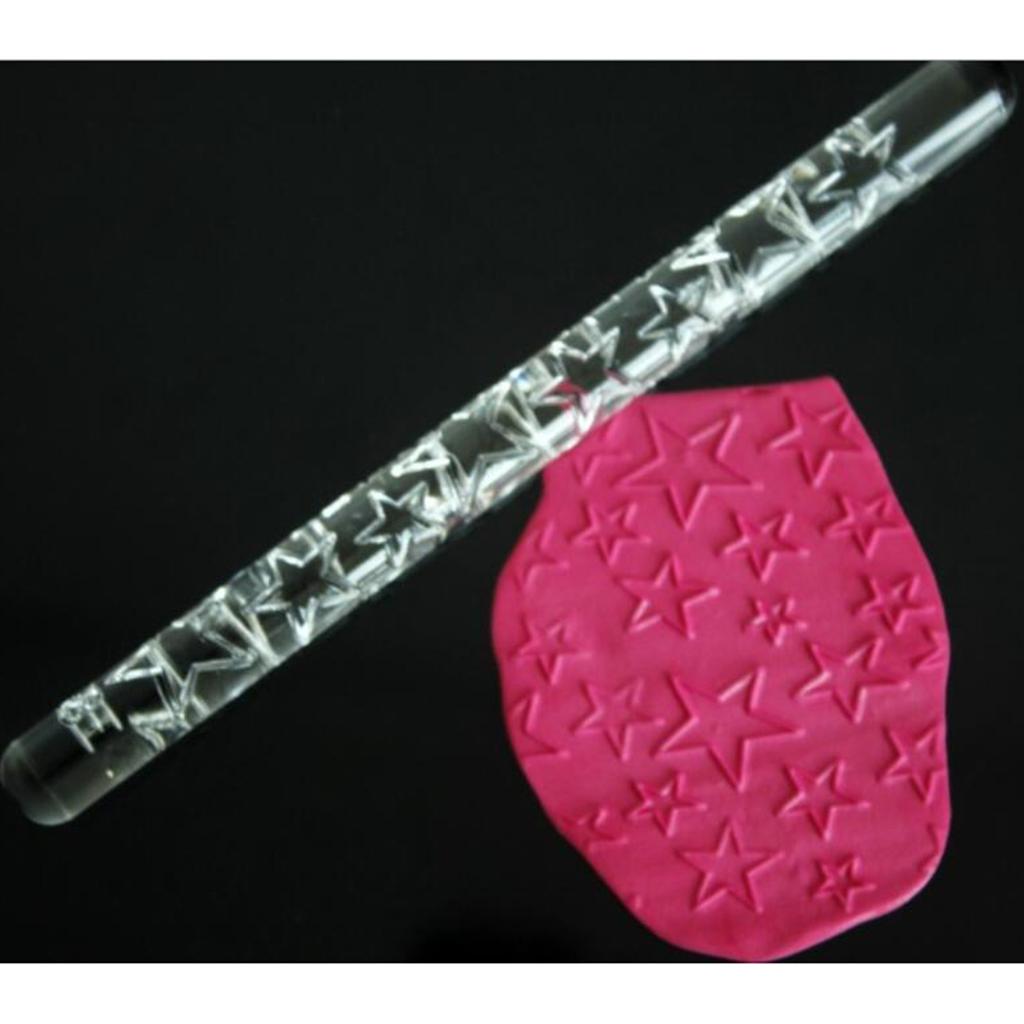 Embossing Acrylic Rolling Pin Fondant Cake Baking